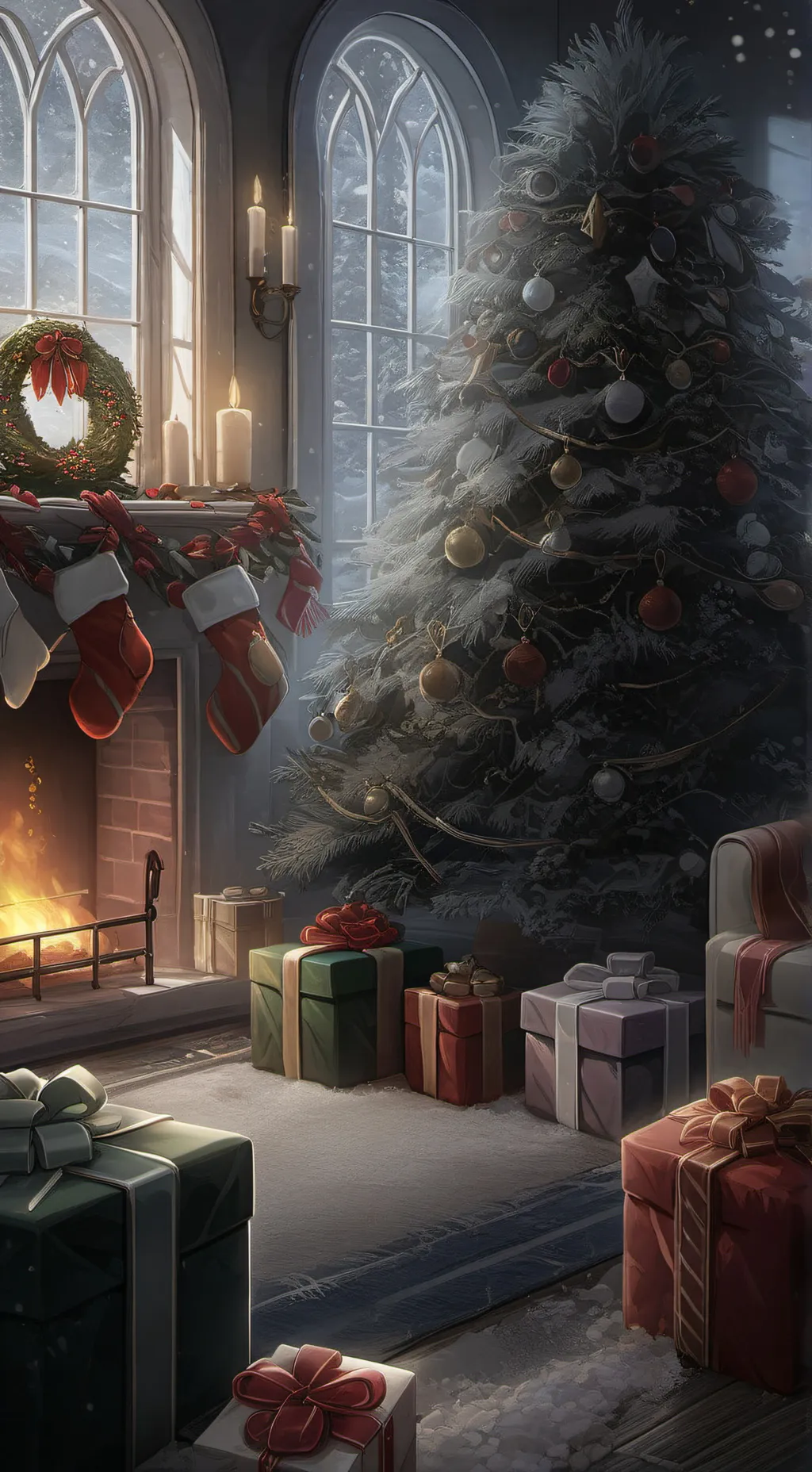 ai character: CH Christmas background