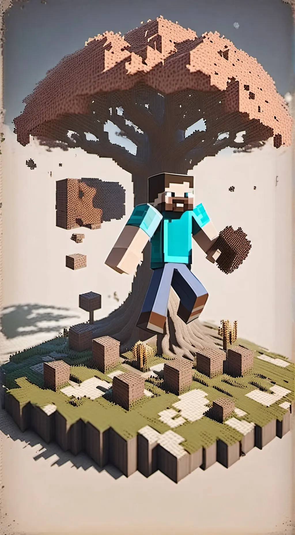 ai character: girl steve background