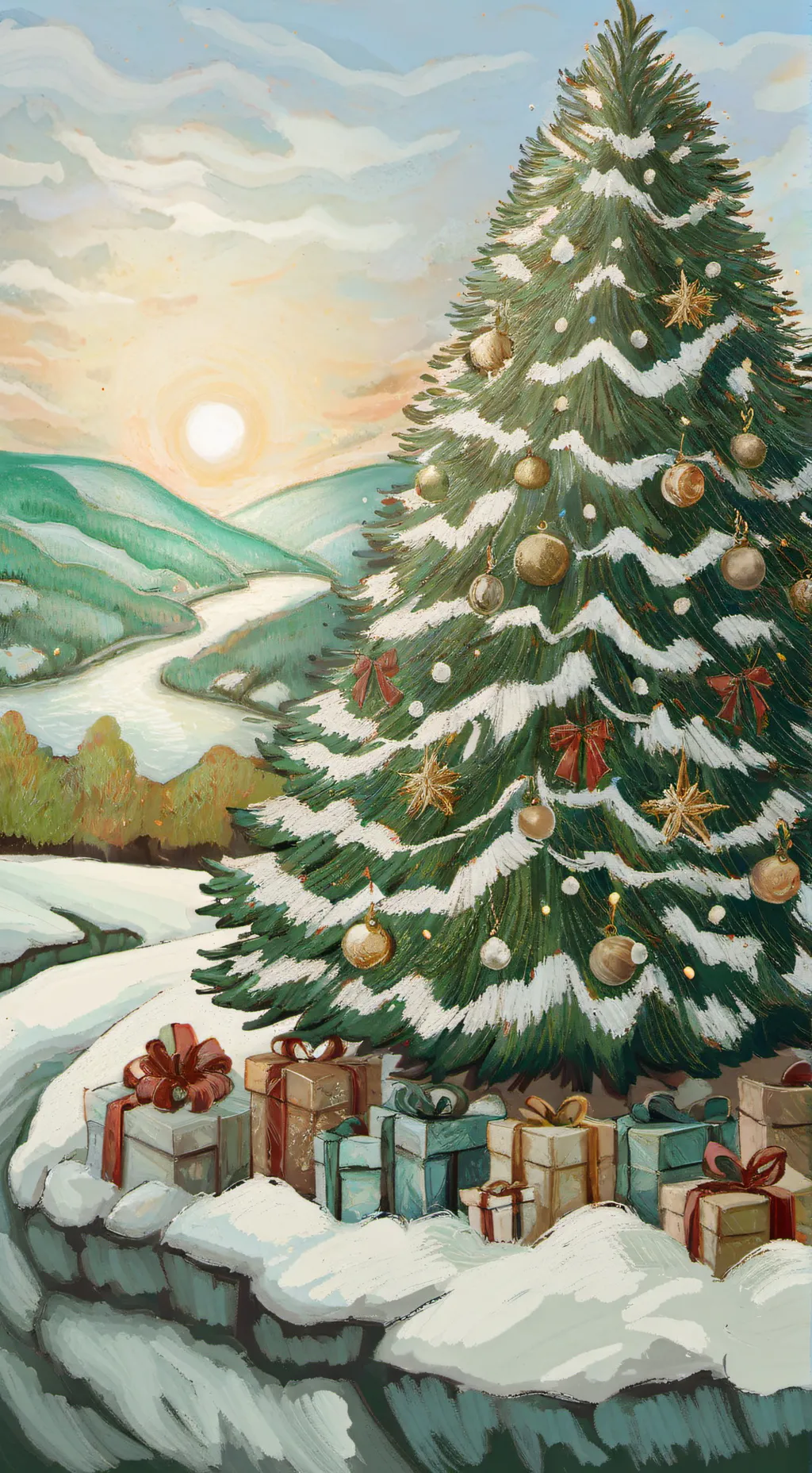 ai character: Christmas Heaven background