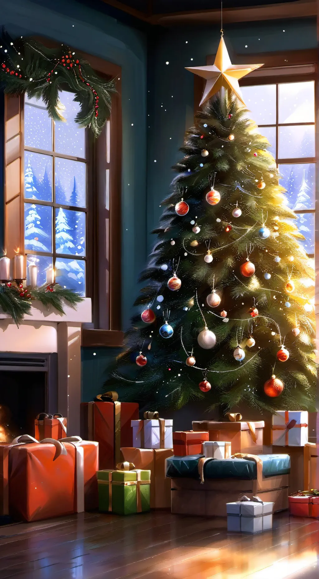 ai character: Kny Christmas 🎄 ✨️ background