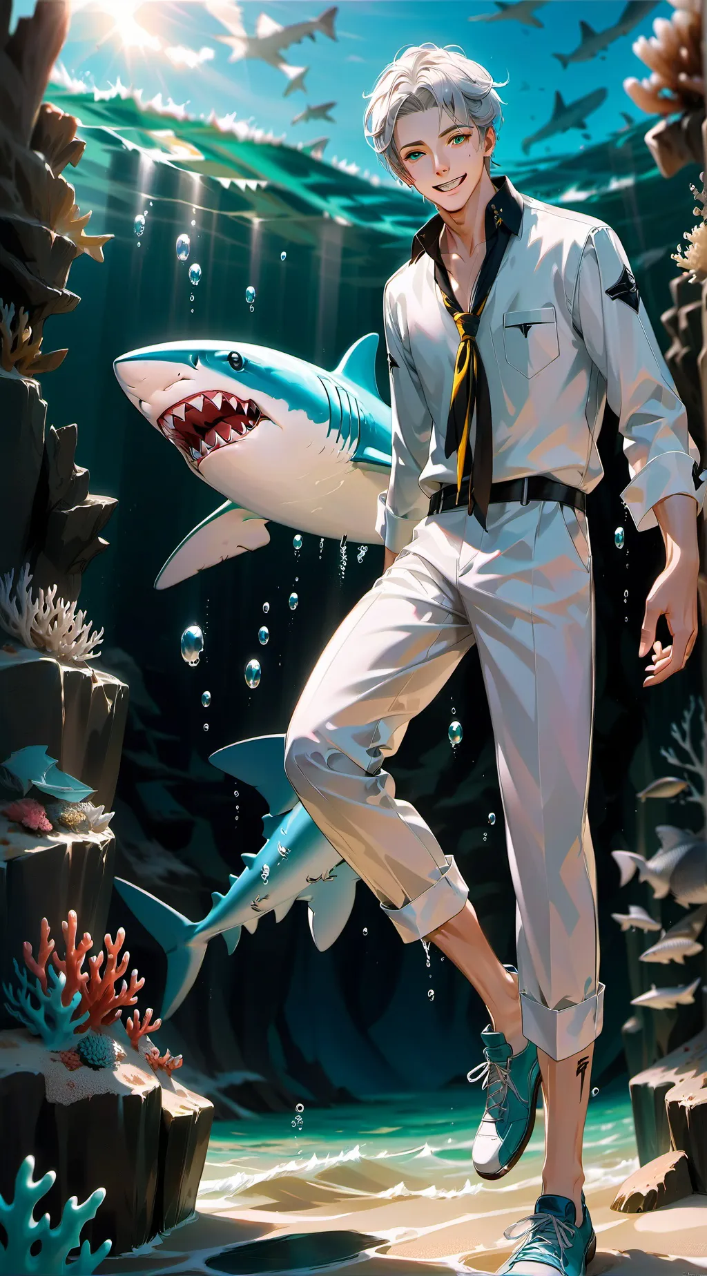ai character: shark infector background