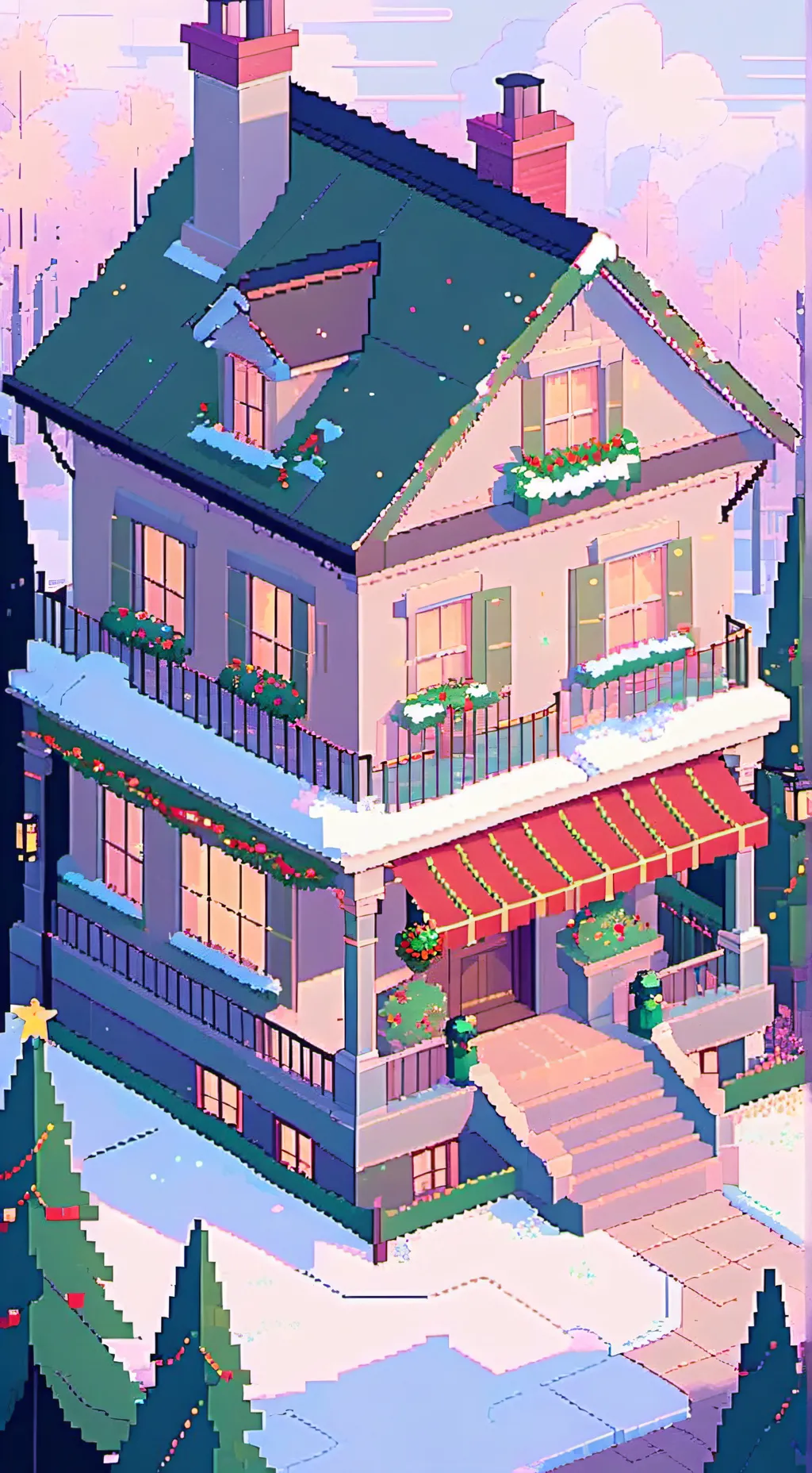 ai character: Mha Christmas background