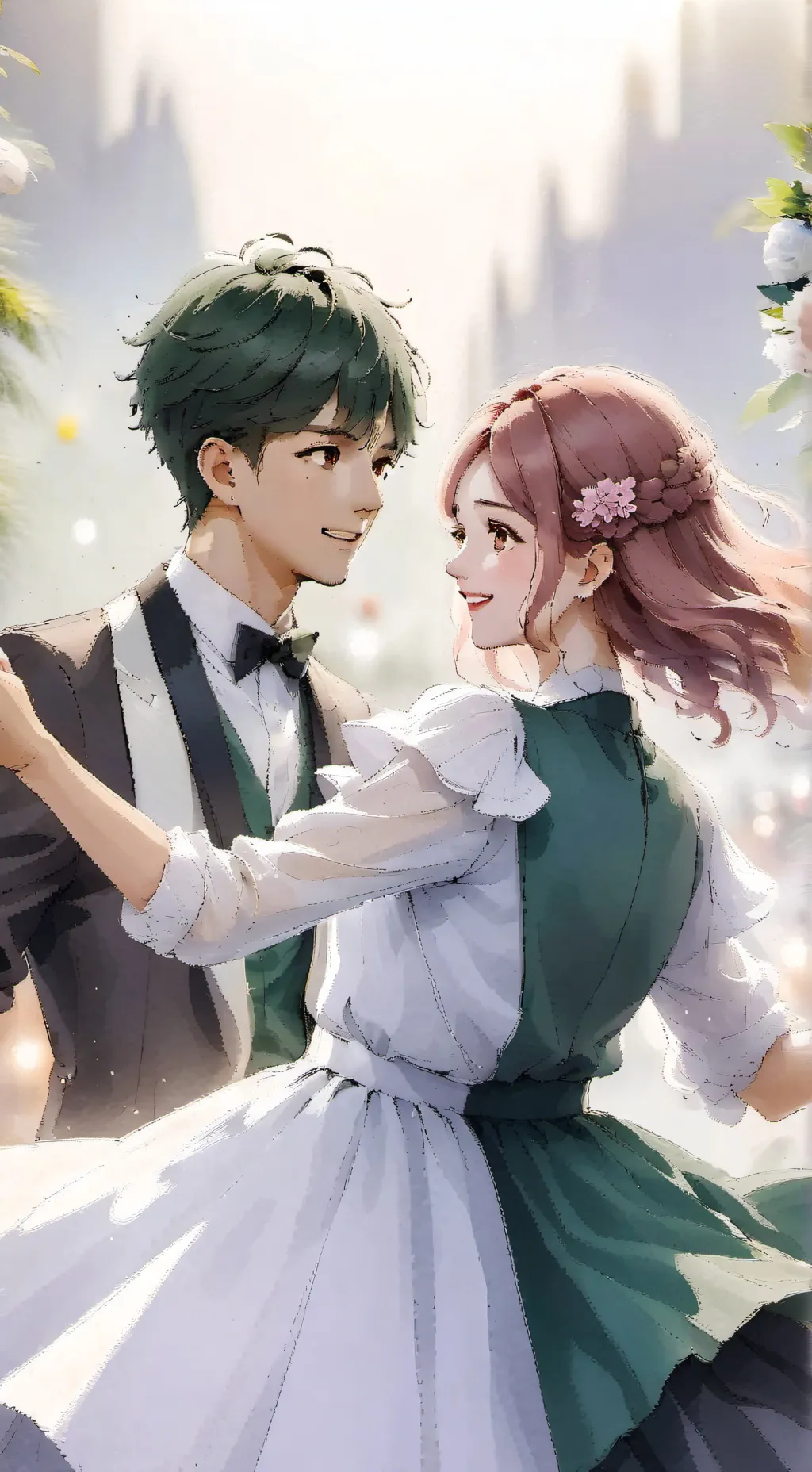 ai character: school prom background