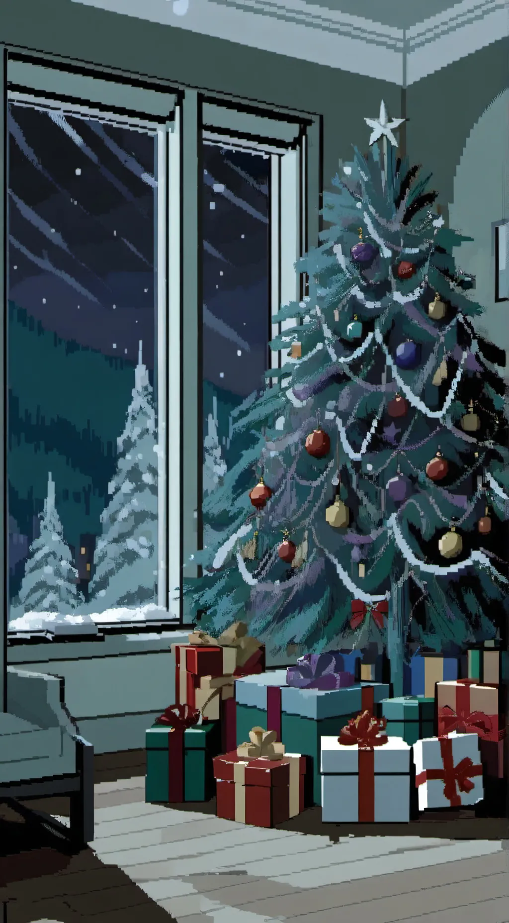 ai character: CH x Christmas background