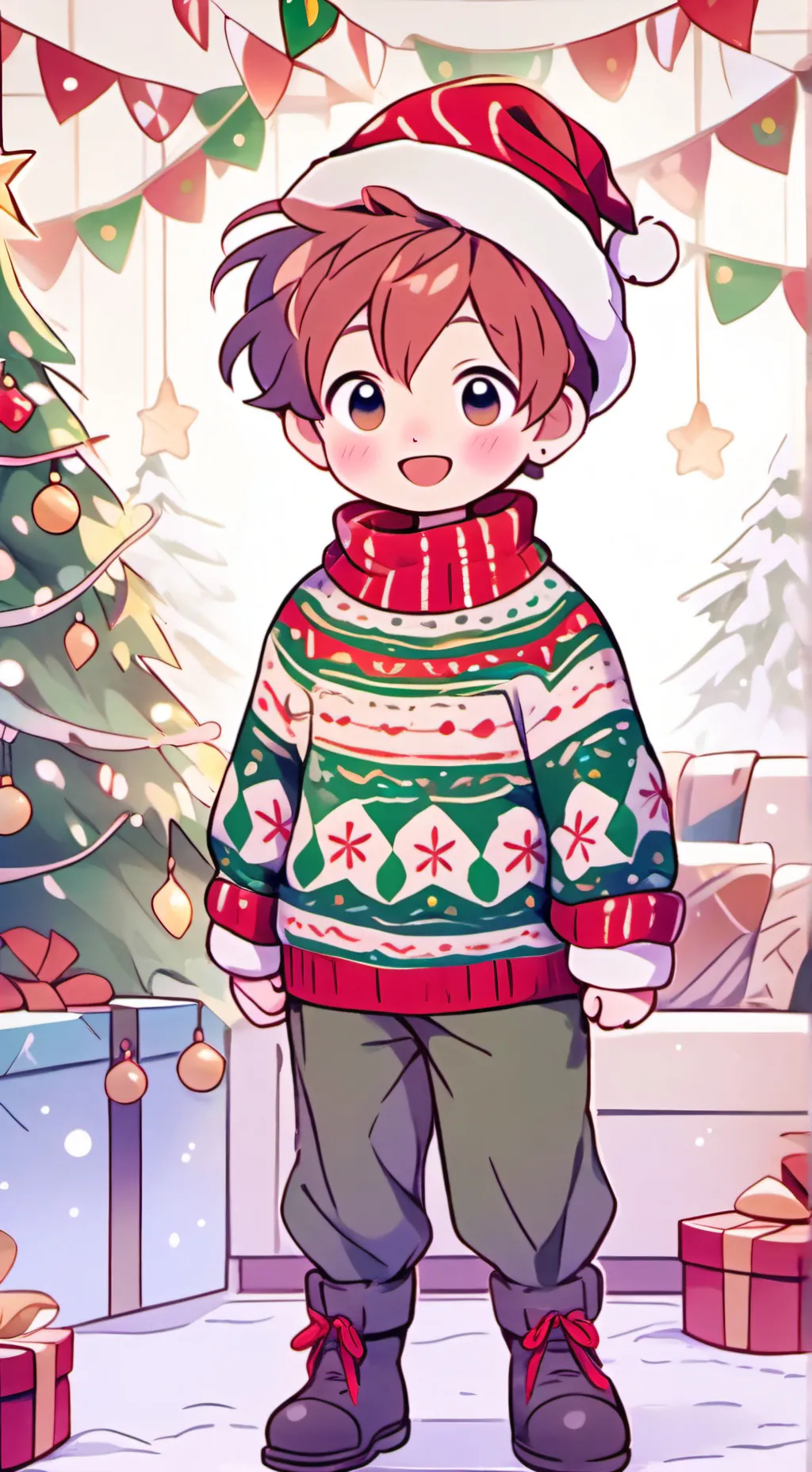 ai character: happy holidays  background