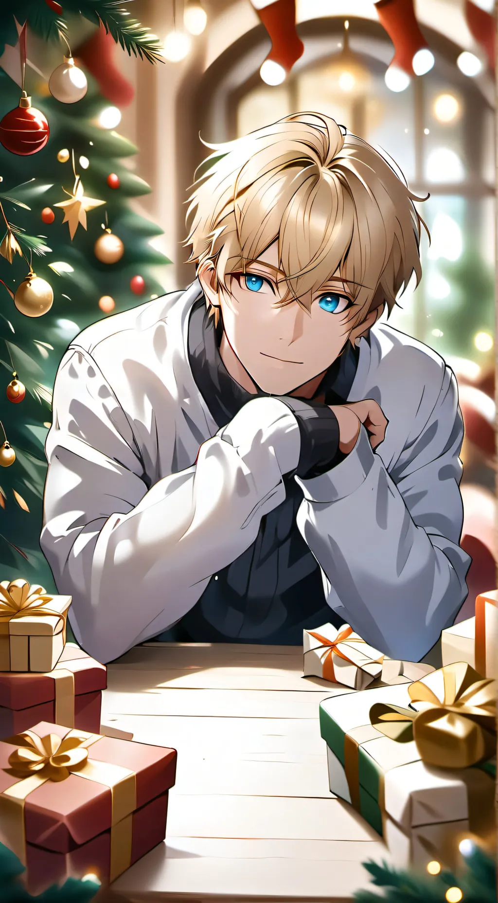 ai character: Clayton (x-mas) background