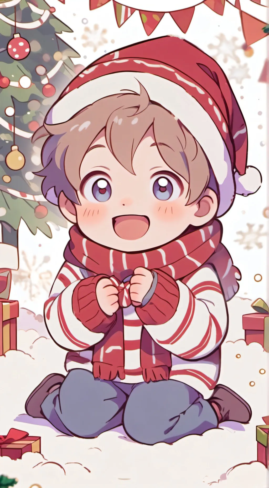 ai character: Merry Christmas  background