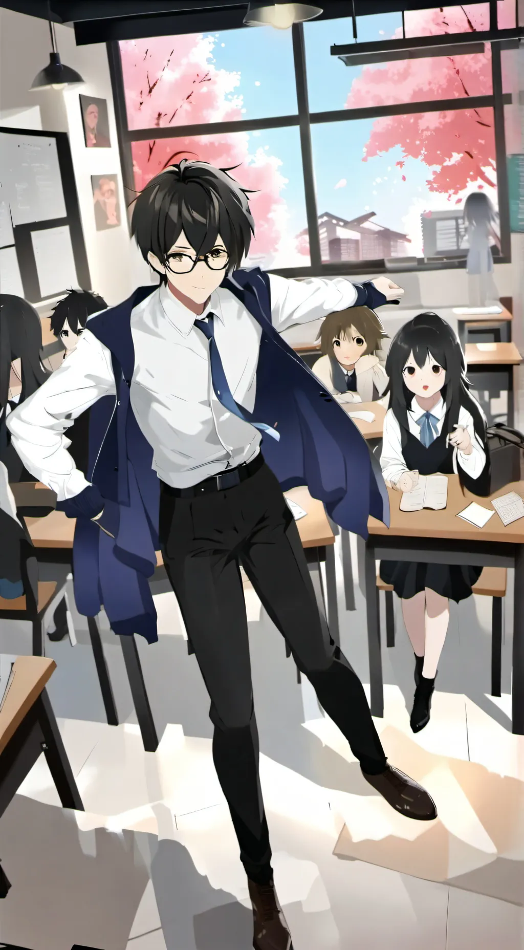 ai character: mga Christmas background