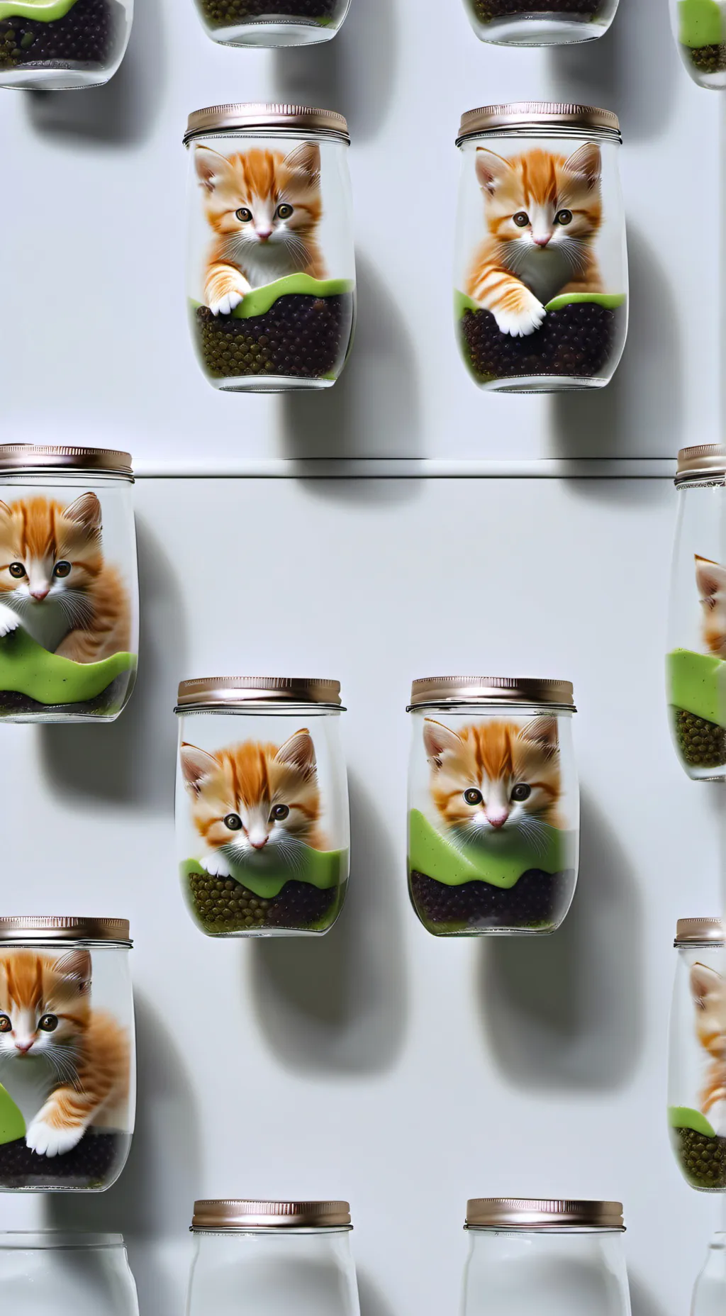 ai character: Kitten boba cafe background