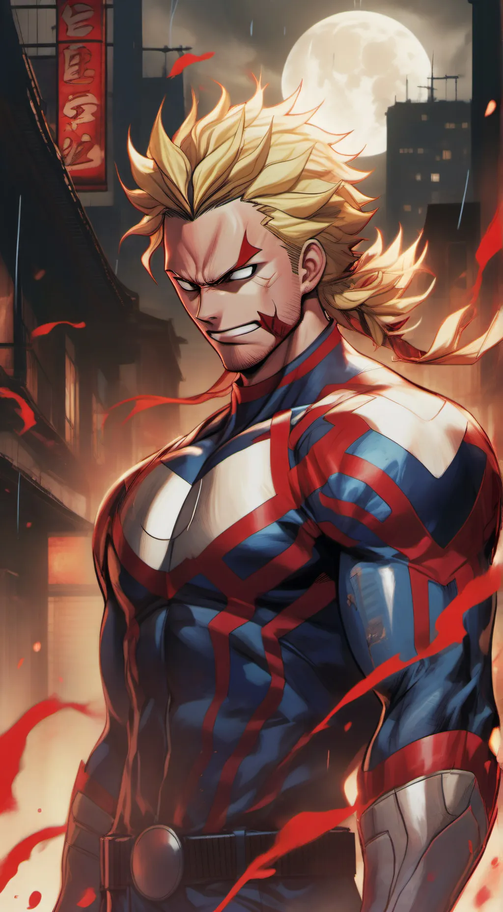 ai character:  stain×all might background