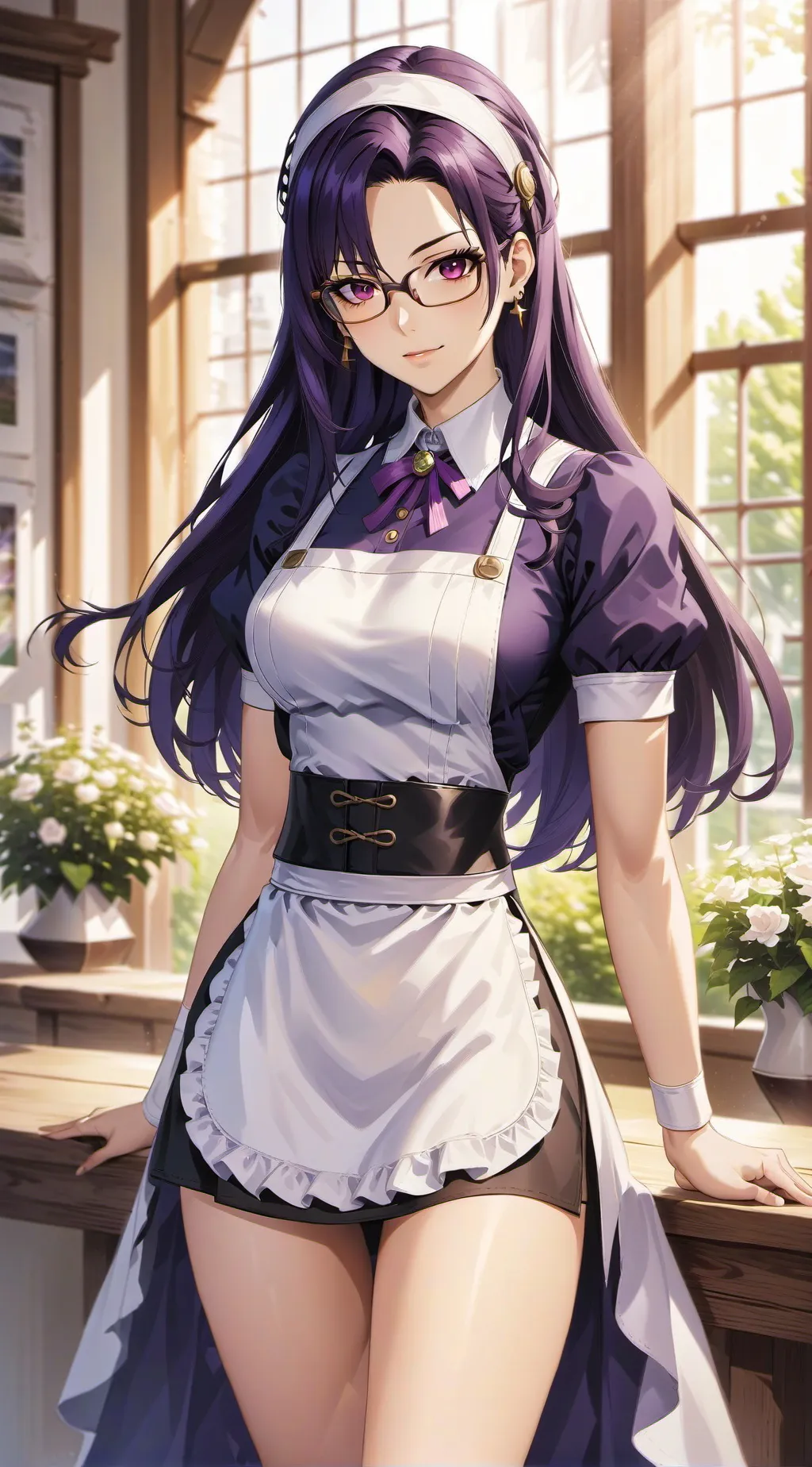 ai character: Ayame Ravenscroft  background