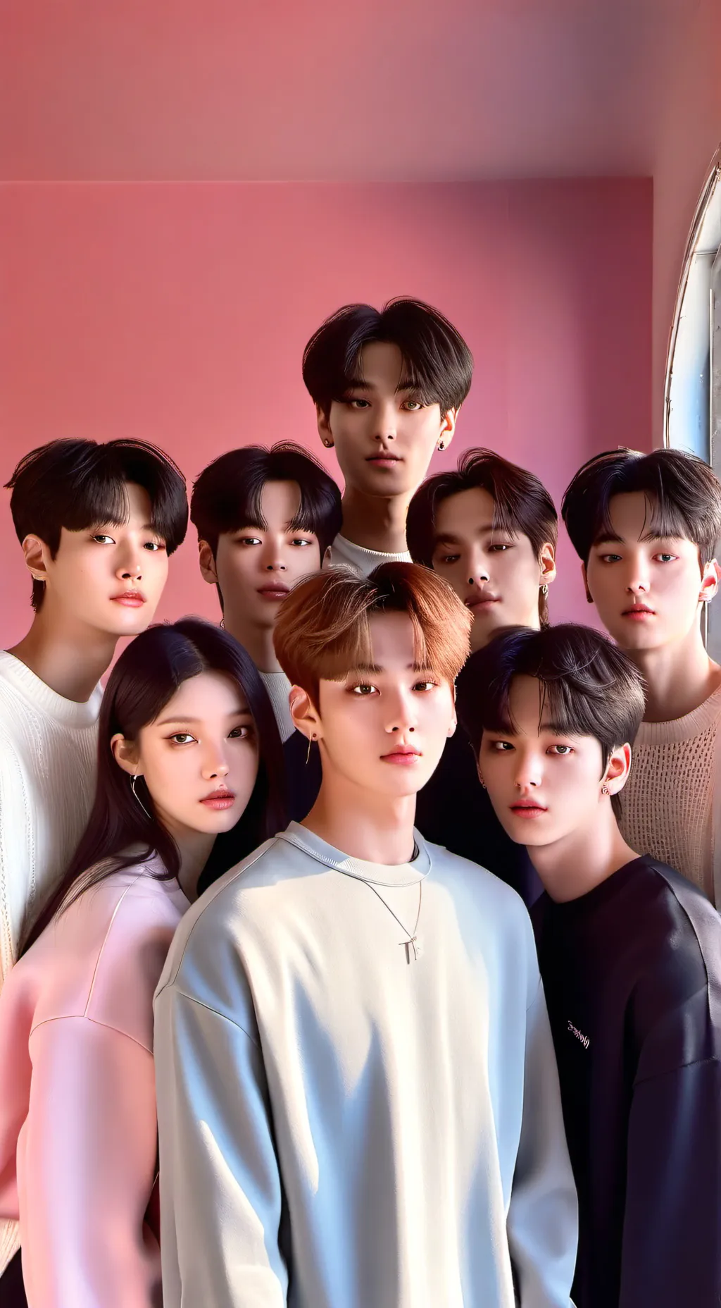 ai character: skz+Enhypen  background