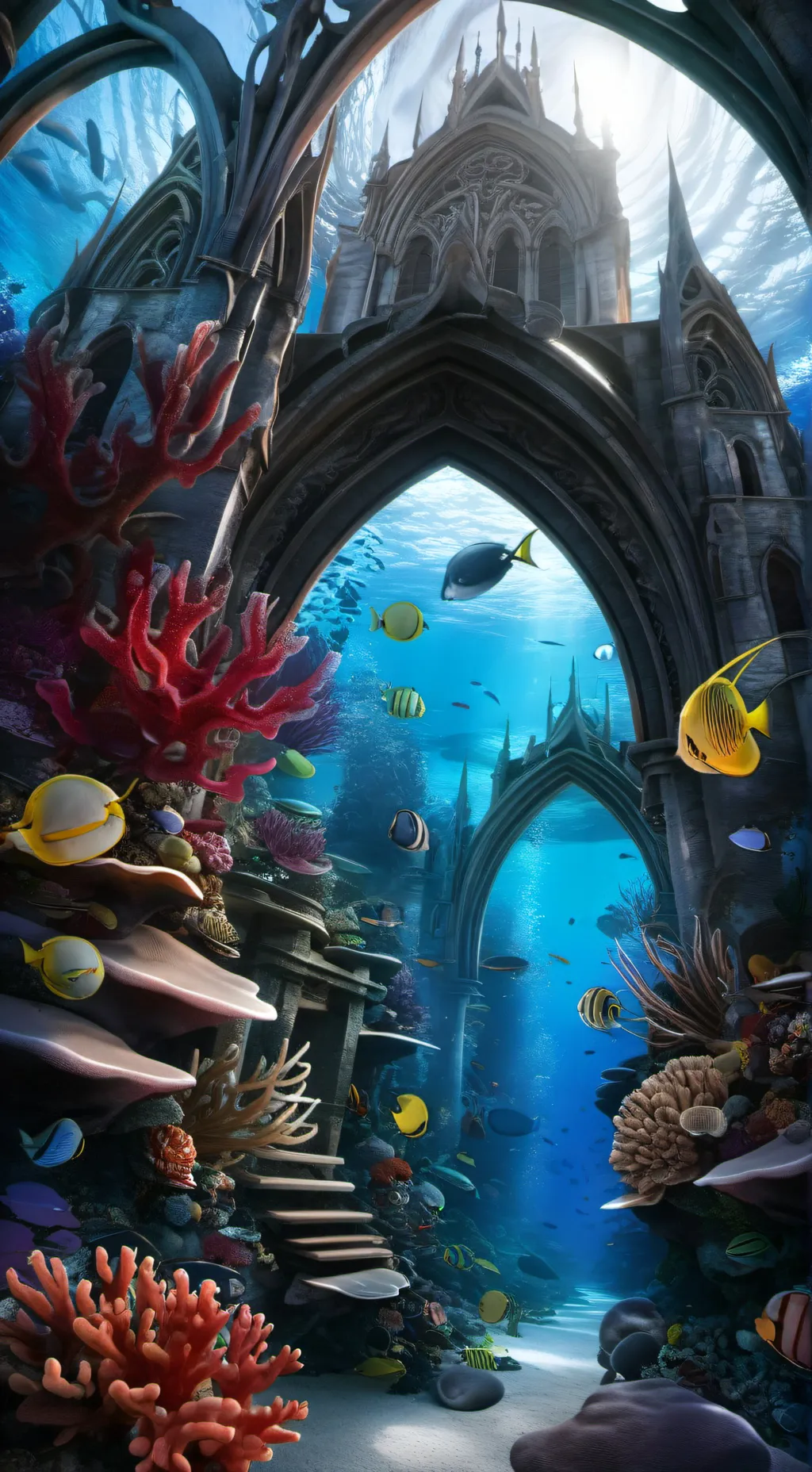 ai character: Underwater family  background