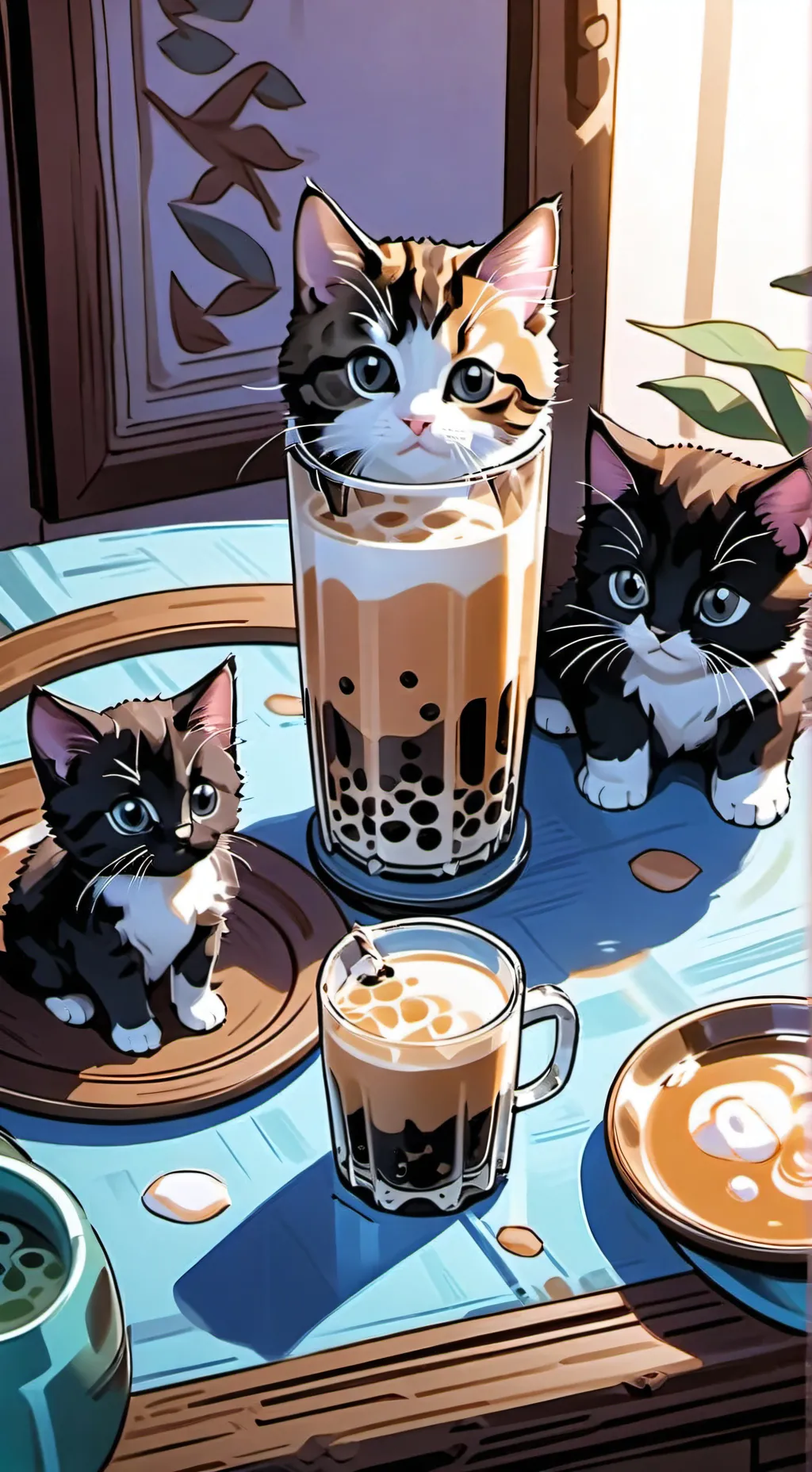 ai character: kittens want boba background