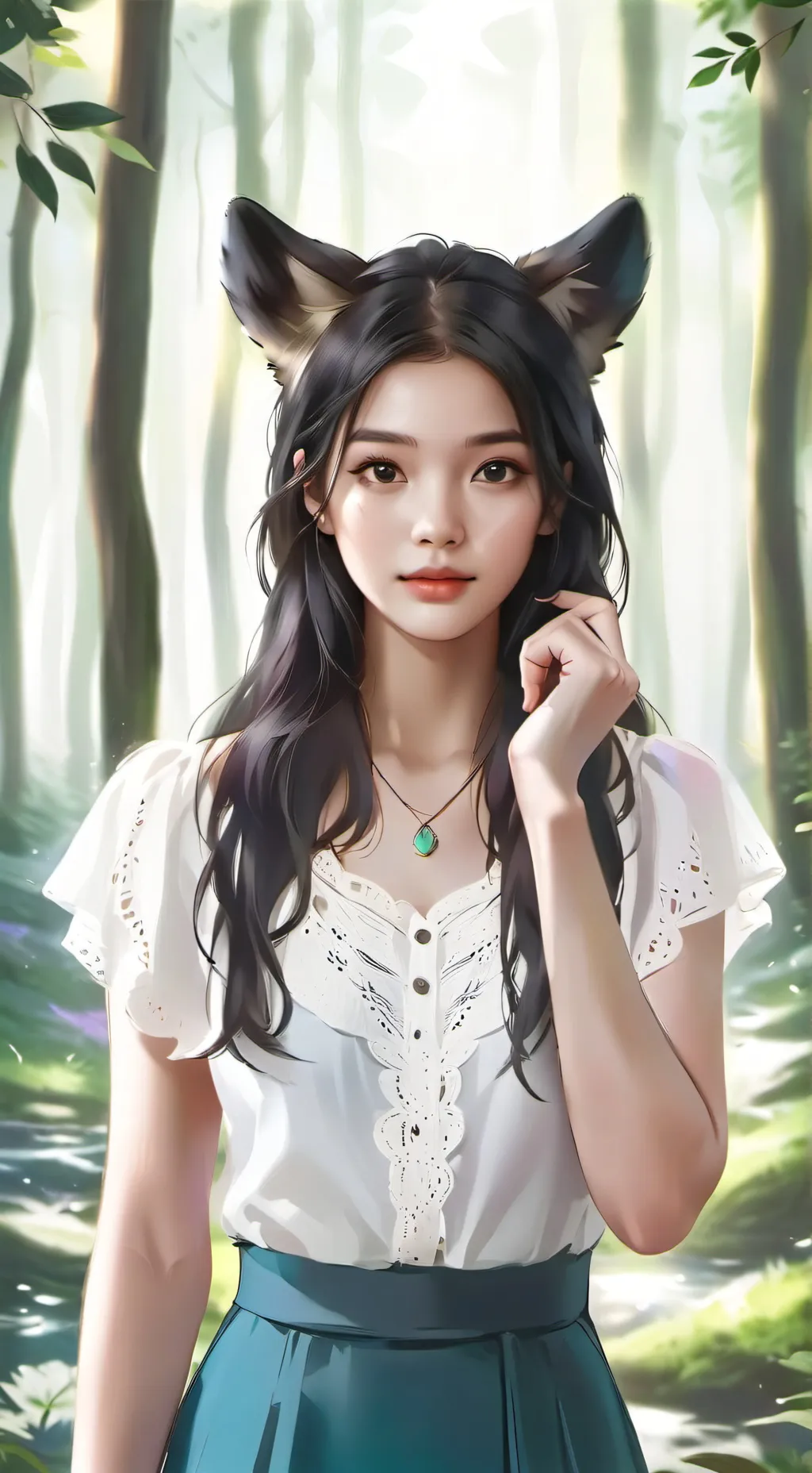 ai character: forest group background