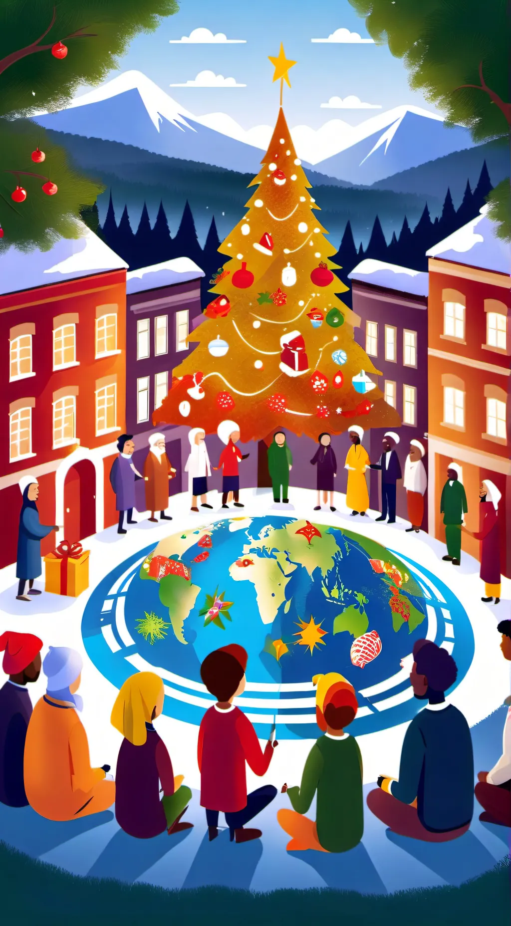 ai character: Christmas SDGs  background