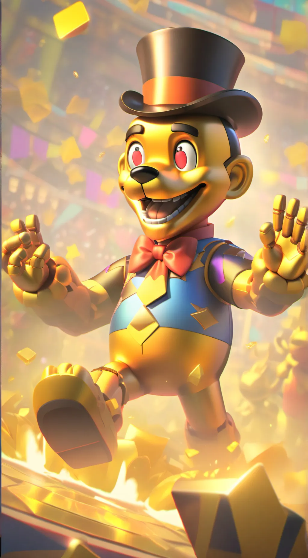 ai character: Fast Fred bear background