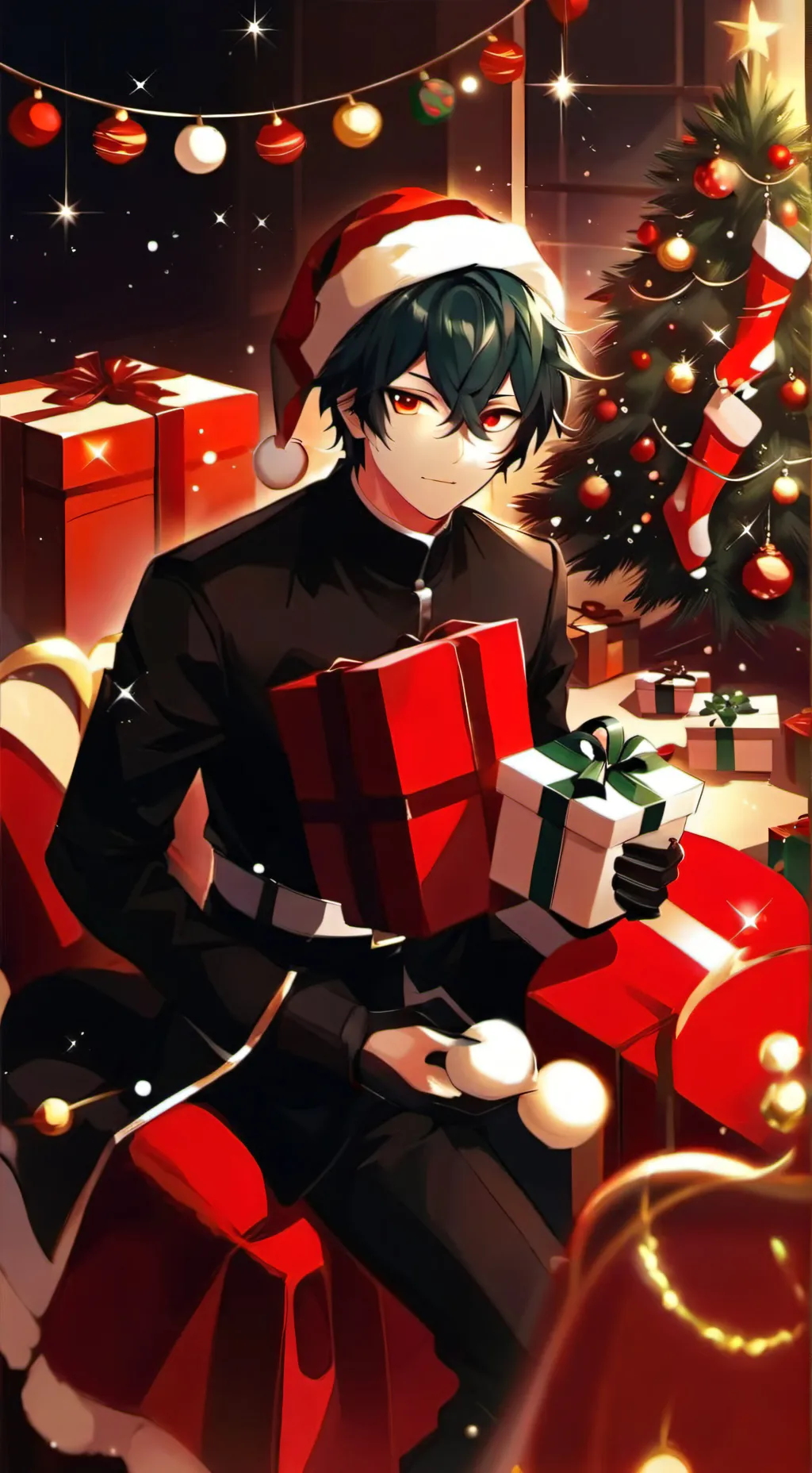 ai character: SzkarłatnyChristma background