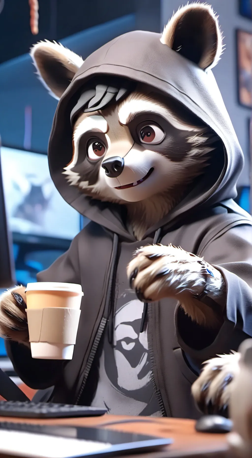 ai character: SnackBandit background