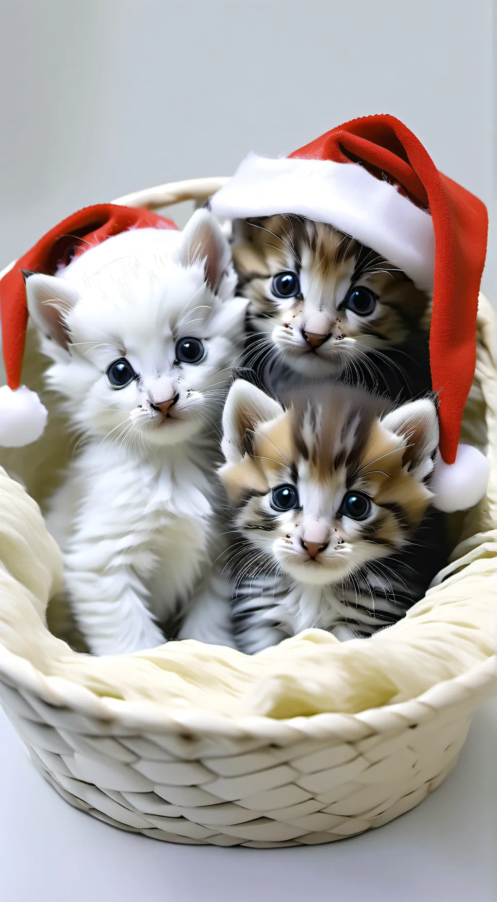 ai character: 3 newborn kittens  background