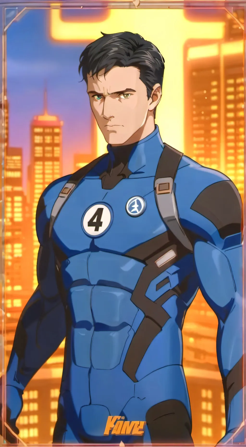ai character: reed/Mr fantastic  background