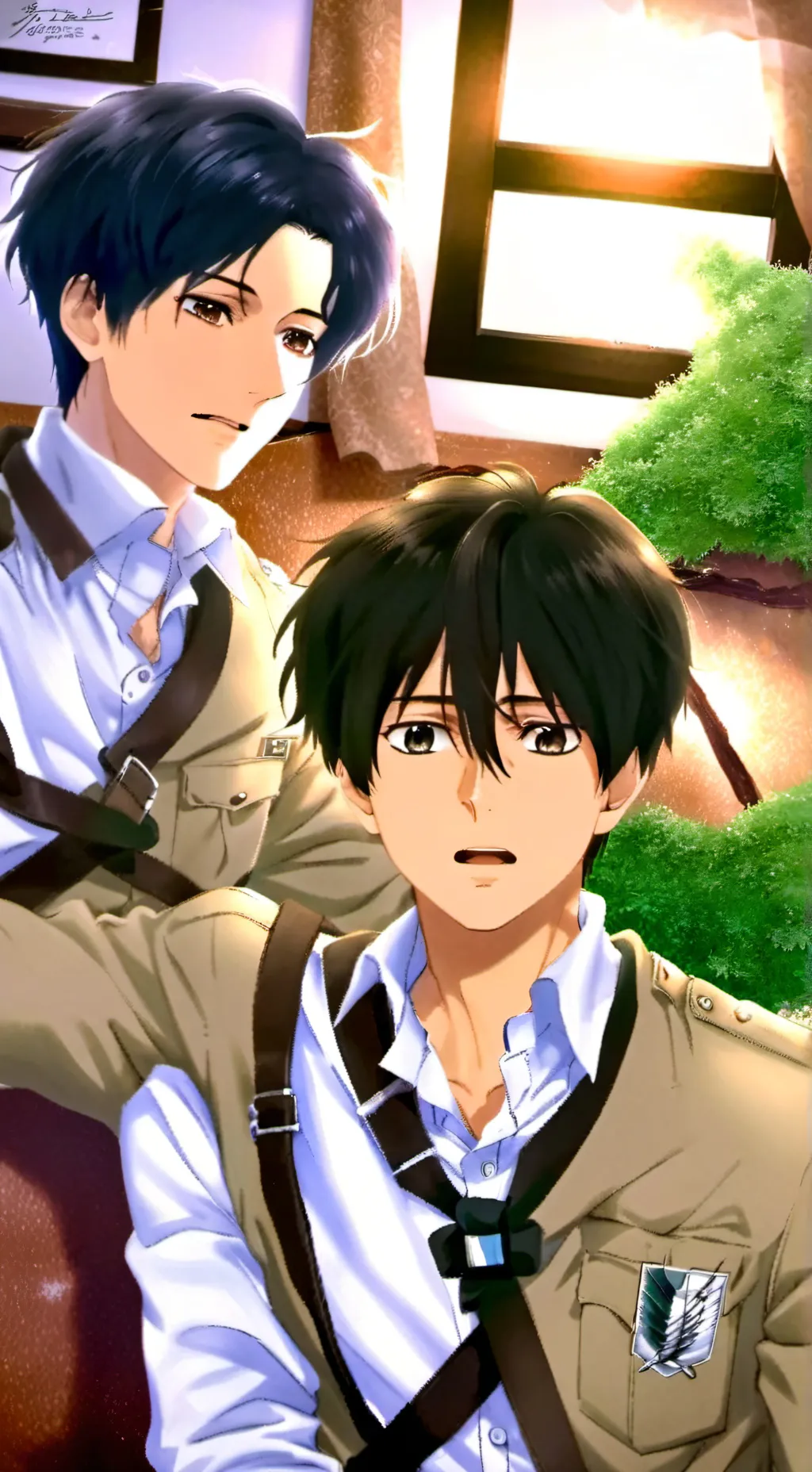 ai character: eren x Levi  background