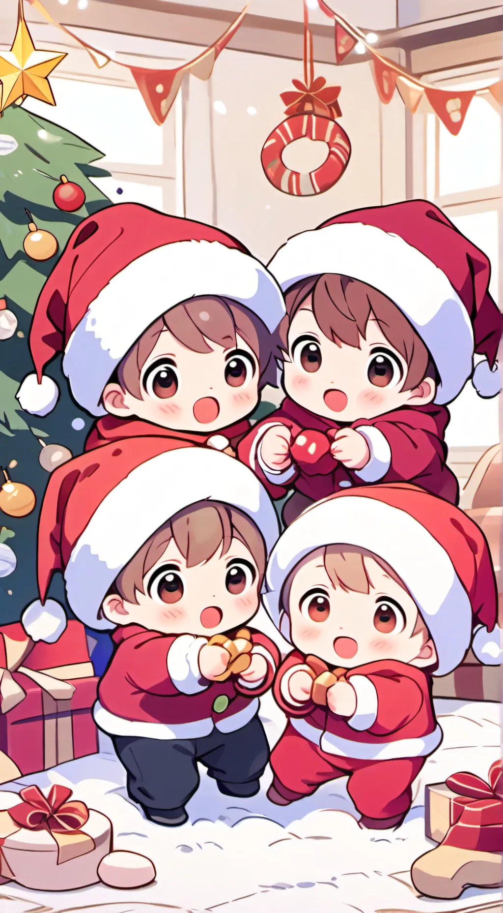 ai character: Christmas Babies! background