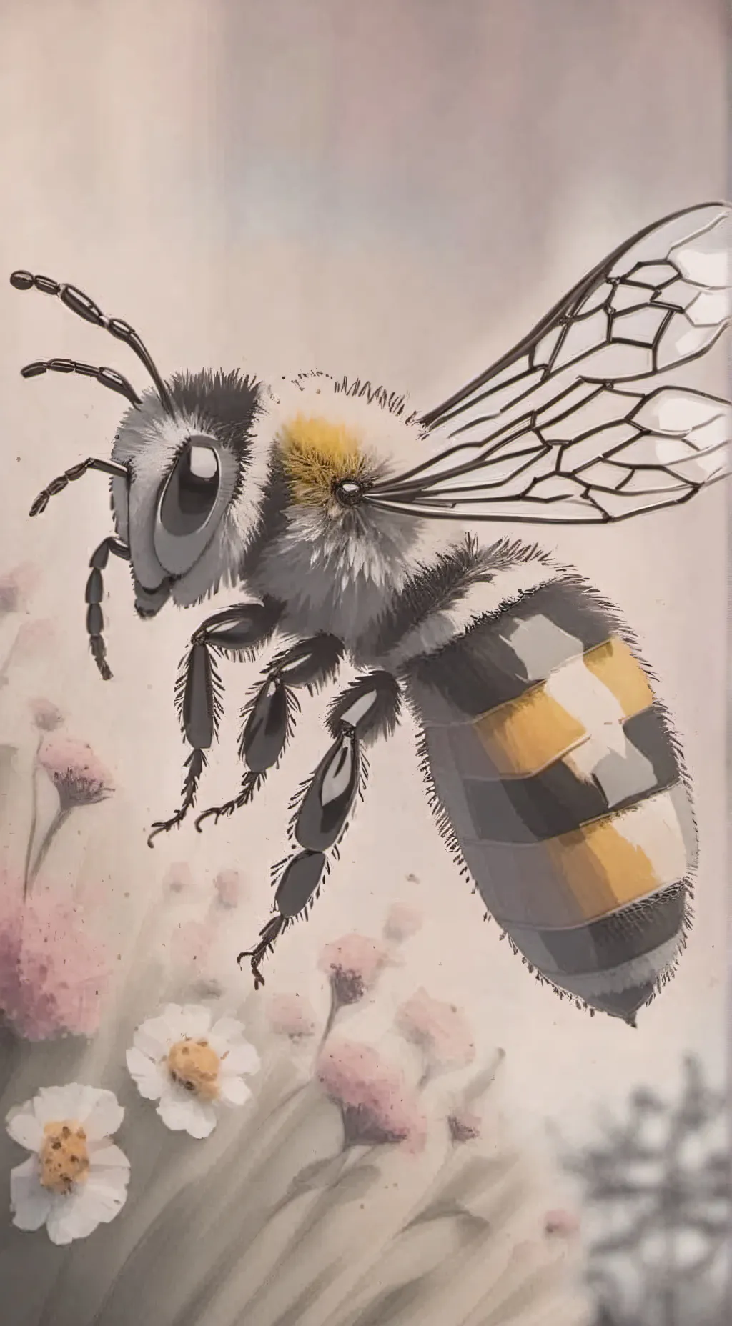 ai character: Bee girl background