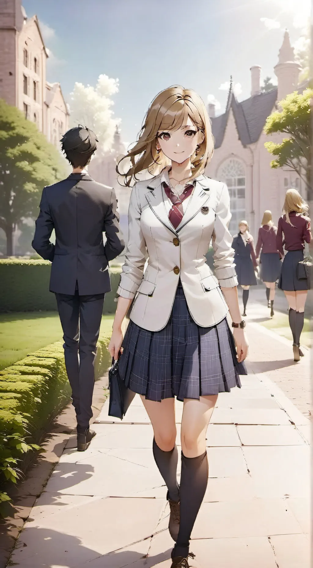 ai character: Rich School :> background