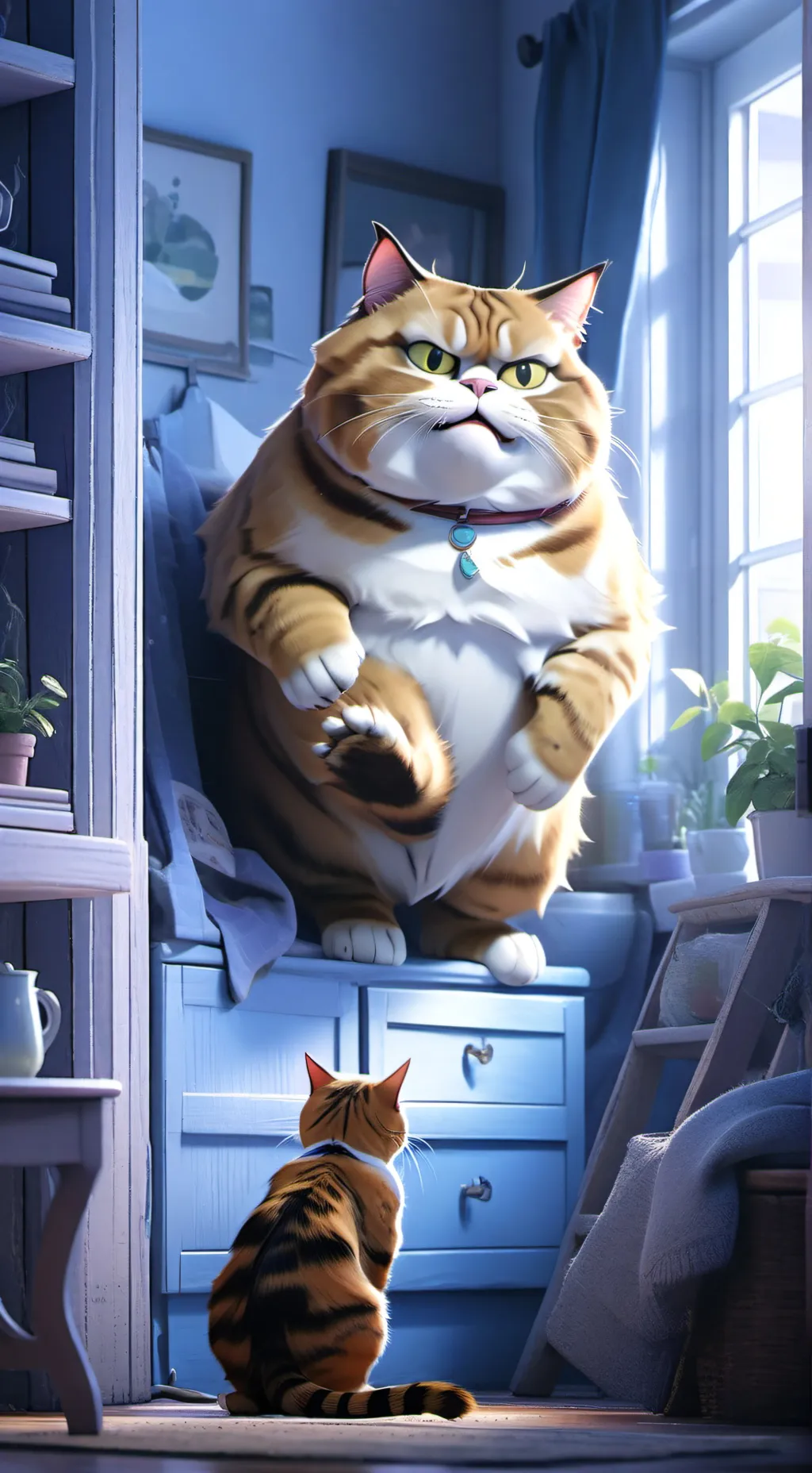 ai character: fat cat background