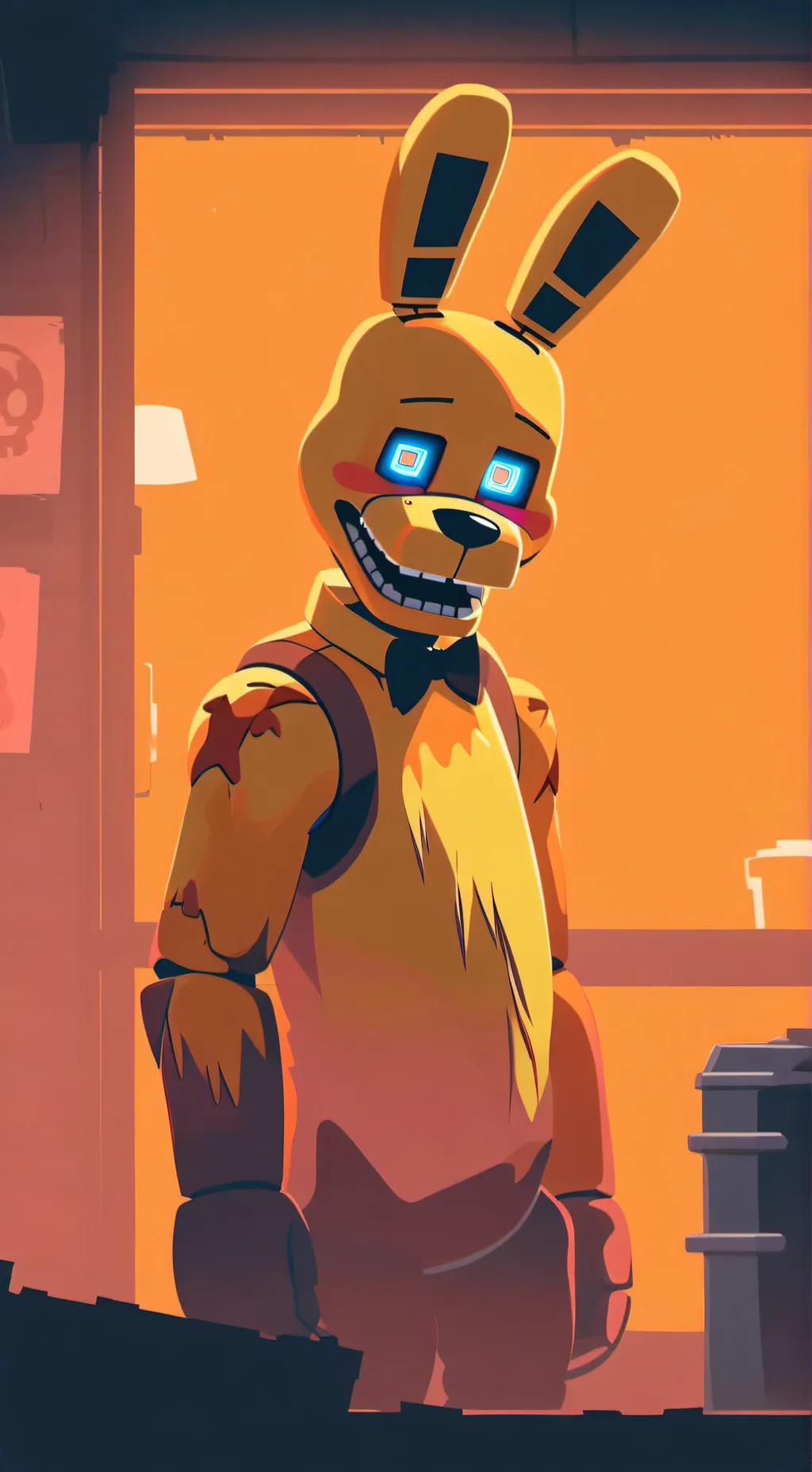 ai character: springbonnie  background