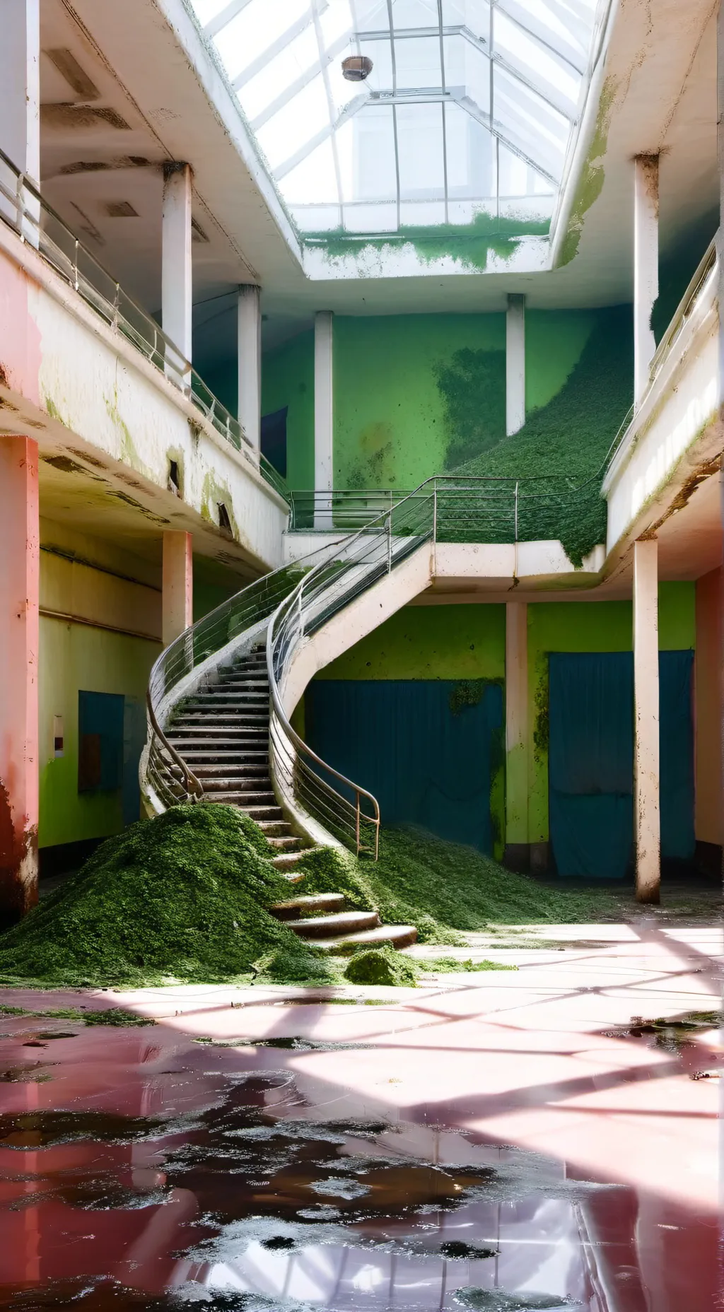 ai character: Abandoned Mall background