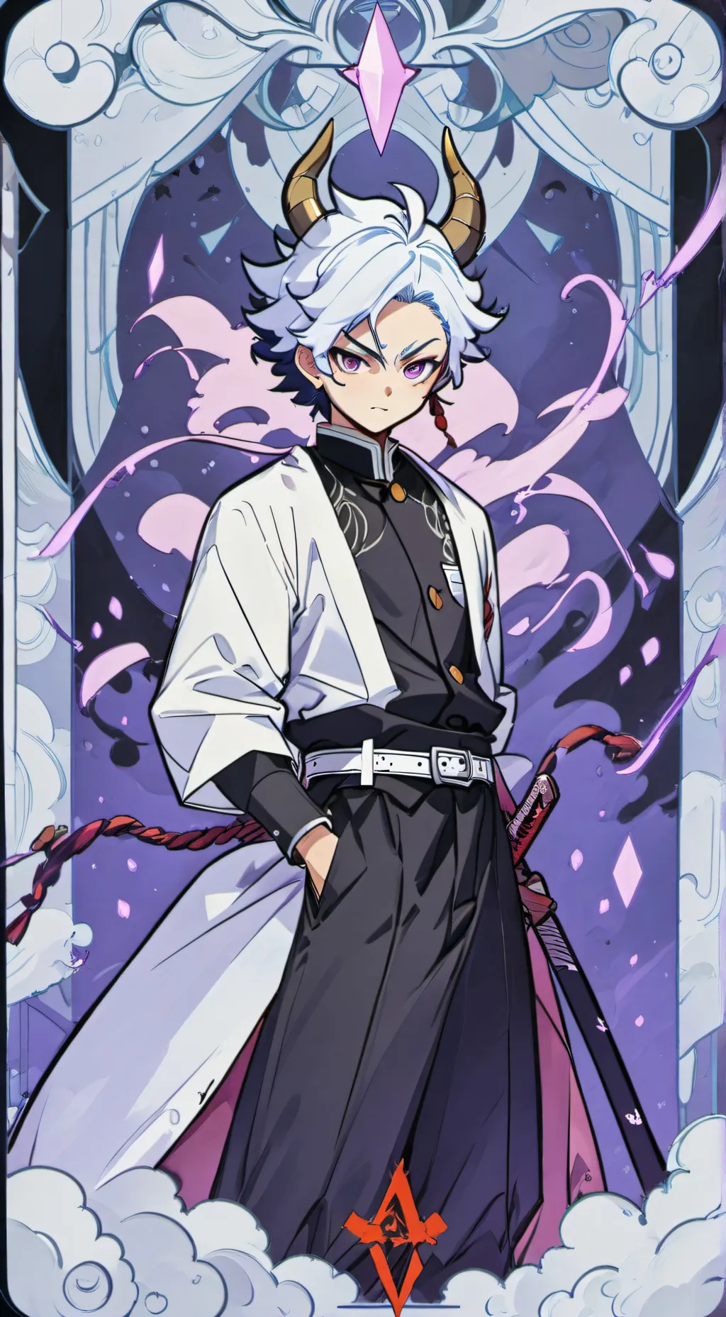 ai character: Akaza hashira? background