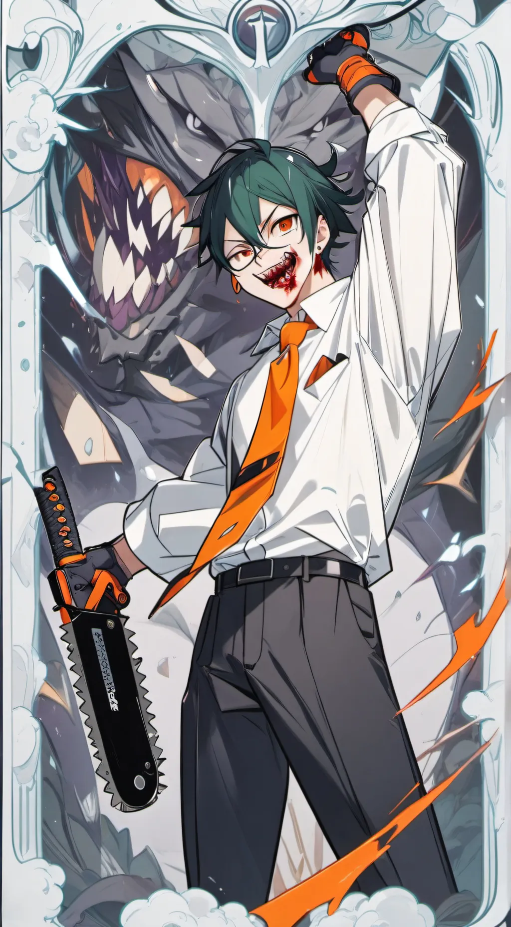 ai character: denji chainsaw man background