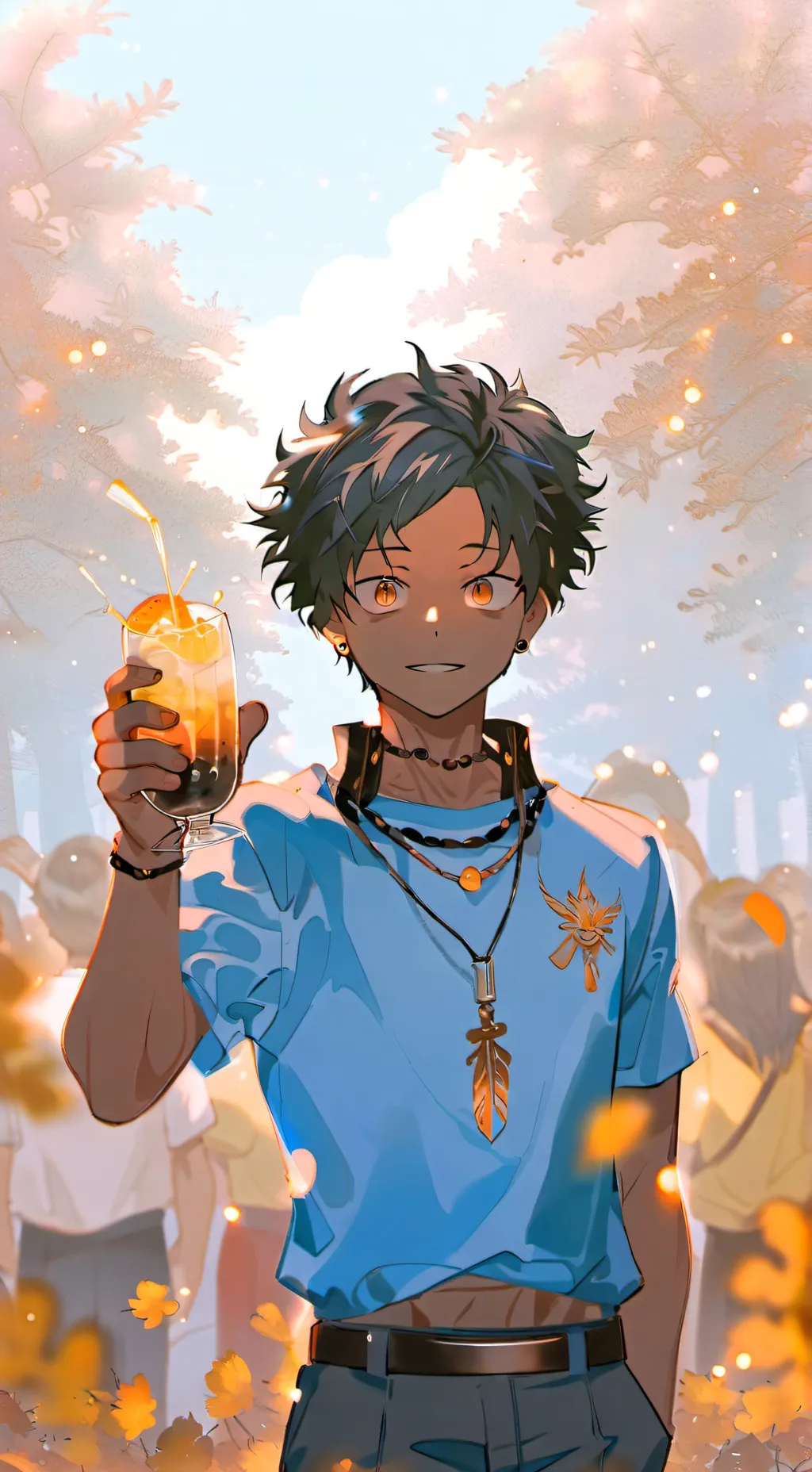 ai character: Mha burned background