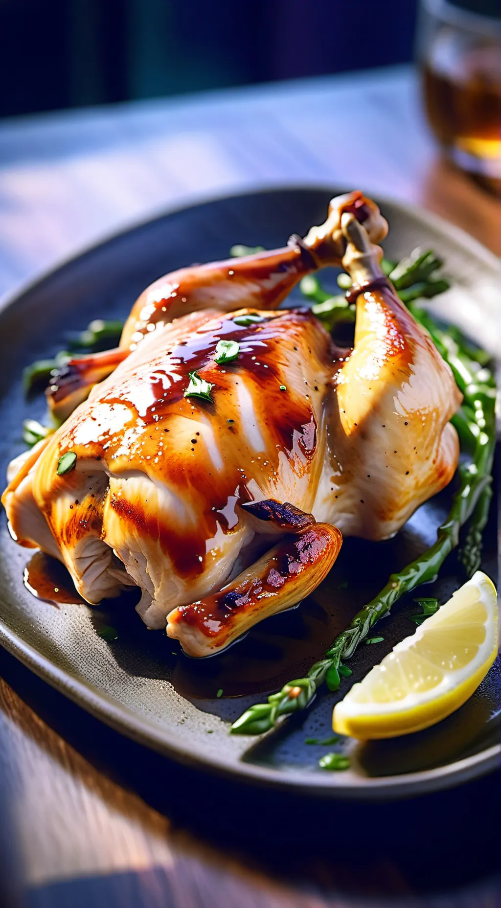 ai character: grilled chicken background