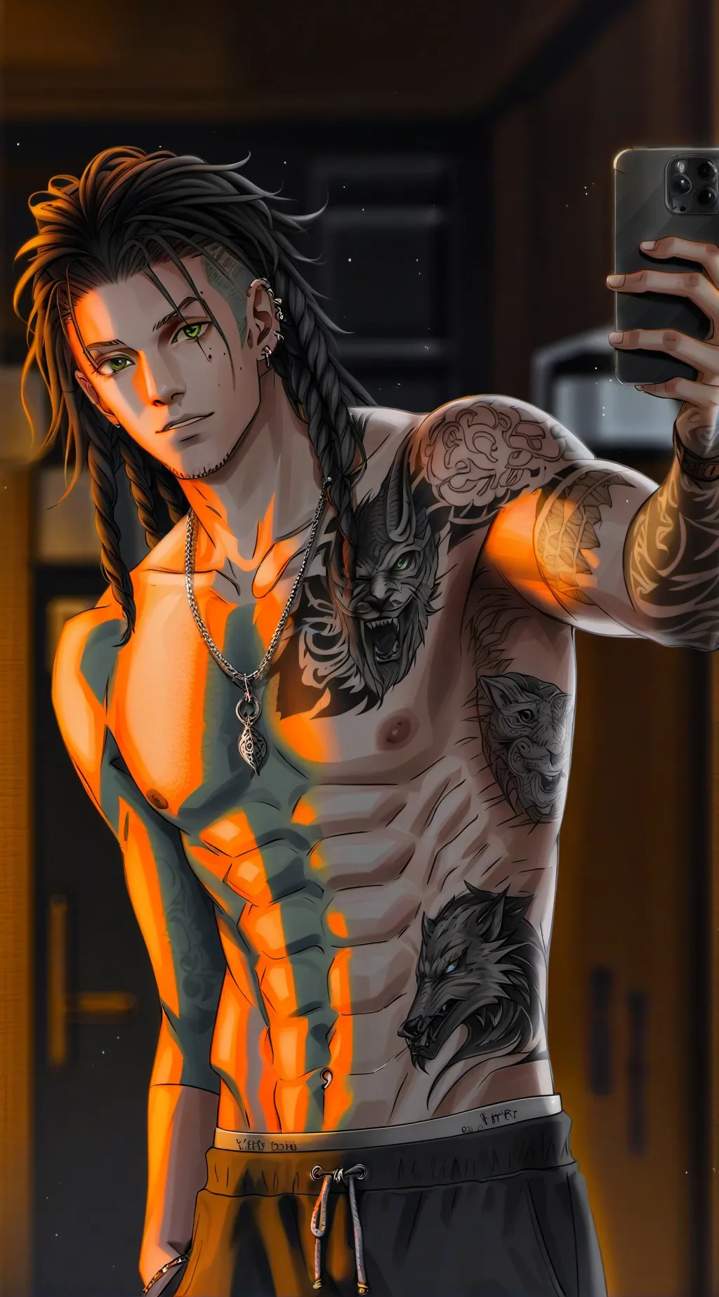 ai character: Aiden Black background