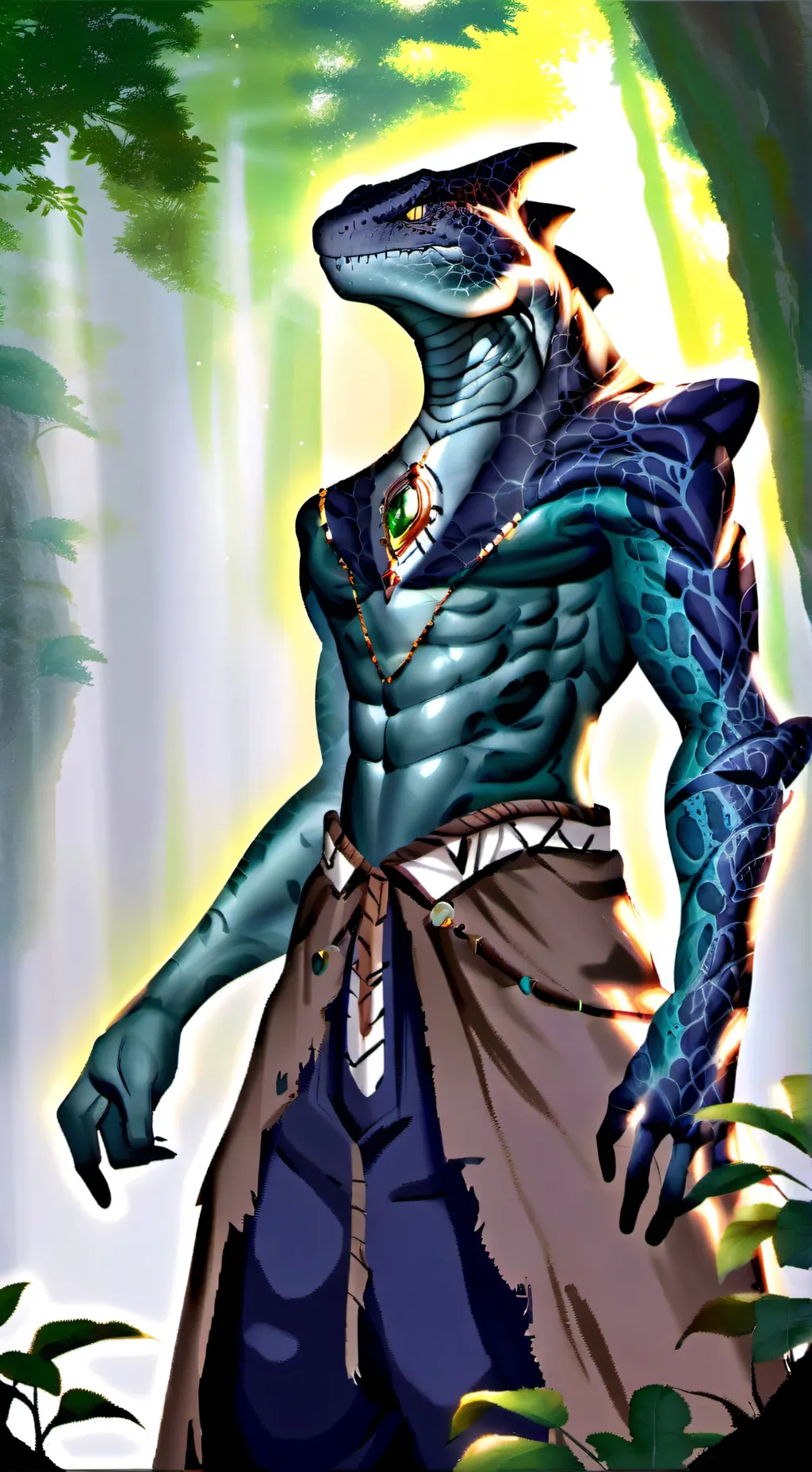 ai character: lizard king  background