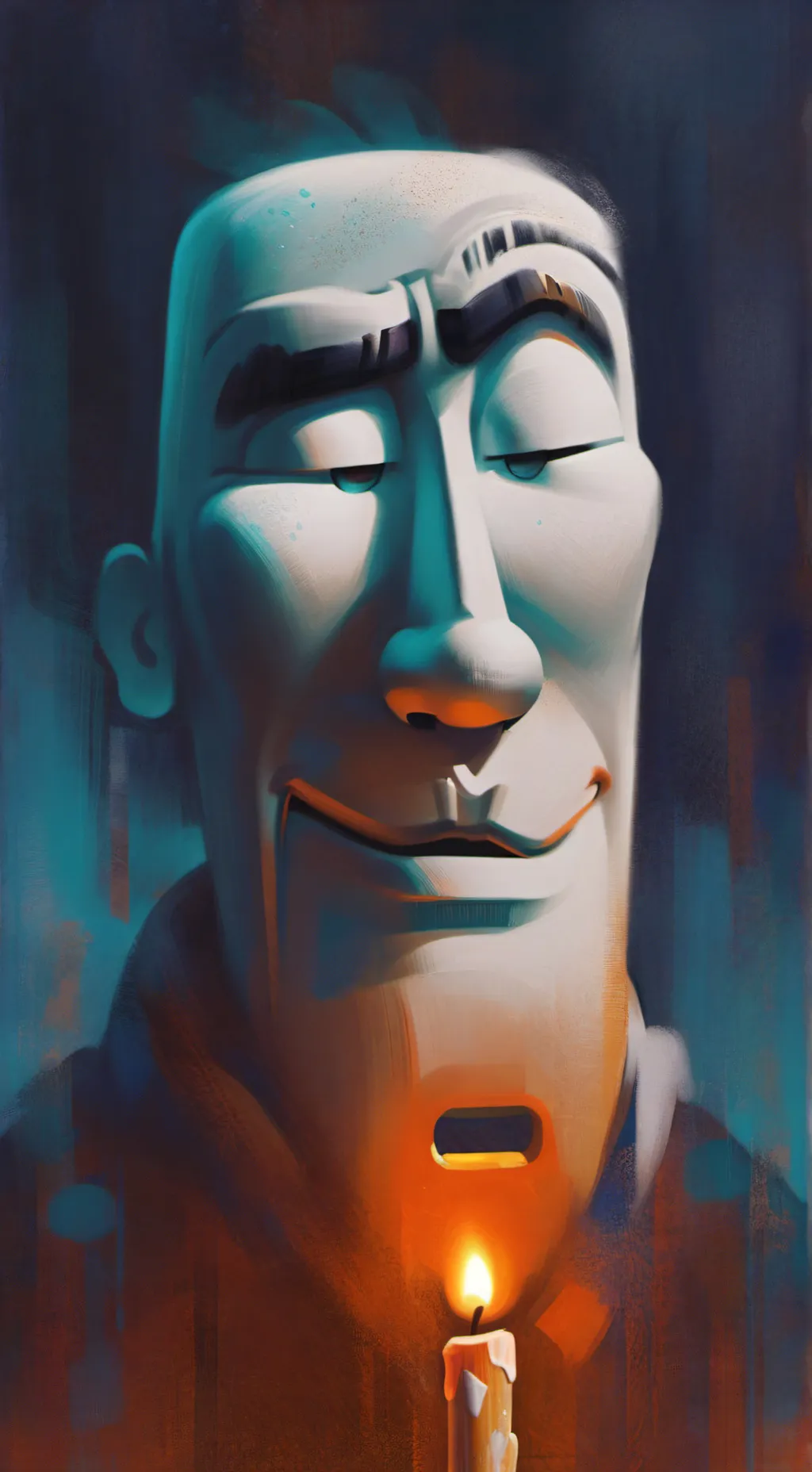 ai character: smoldering olaf background