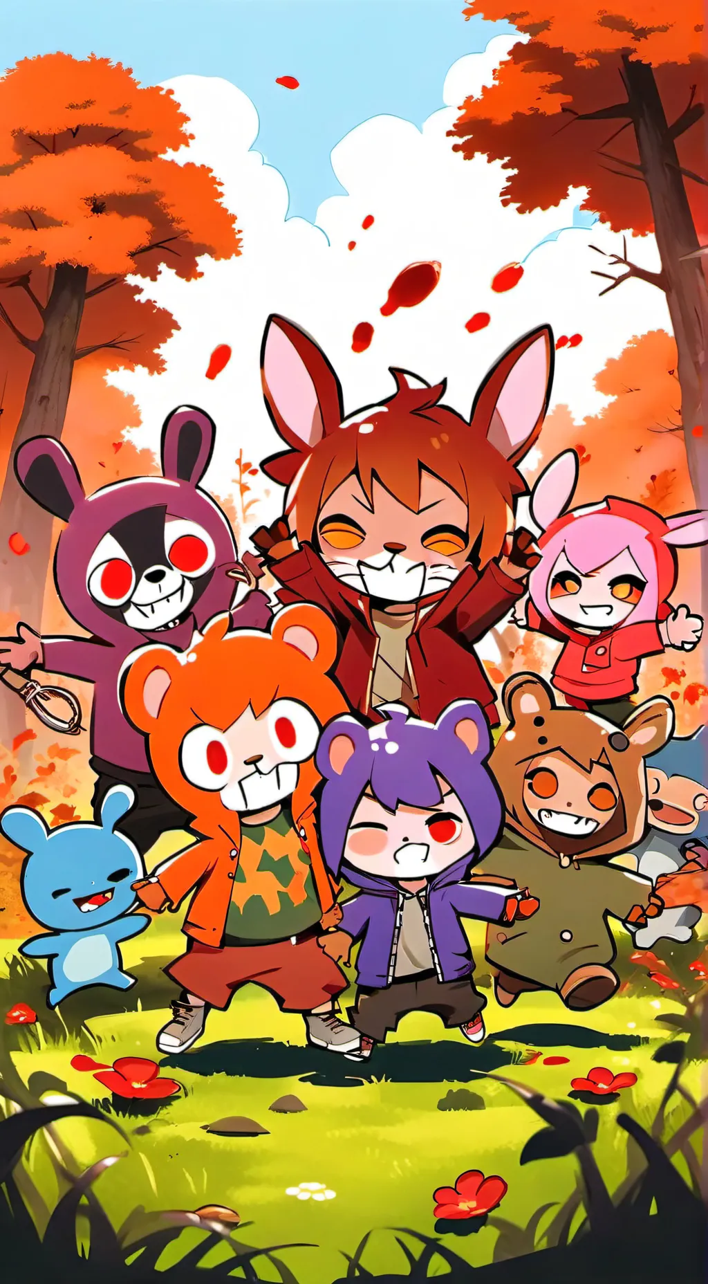 ai character: HAPPY TREE FRIENDS background