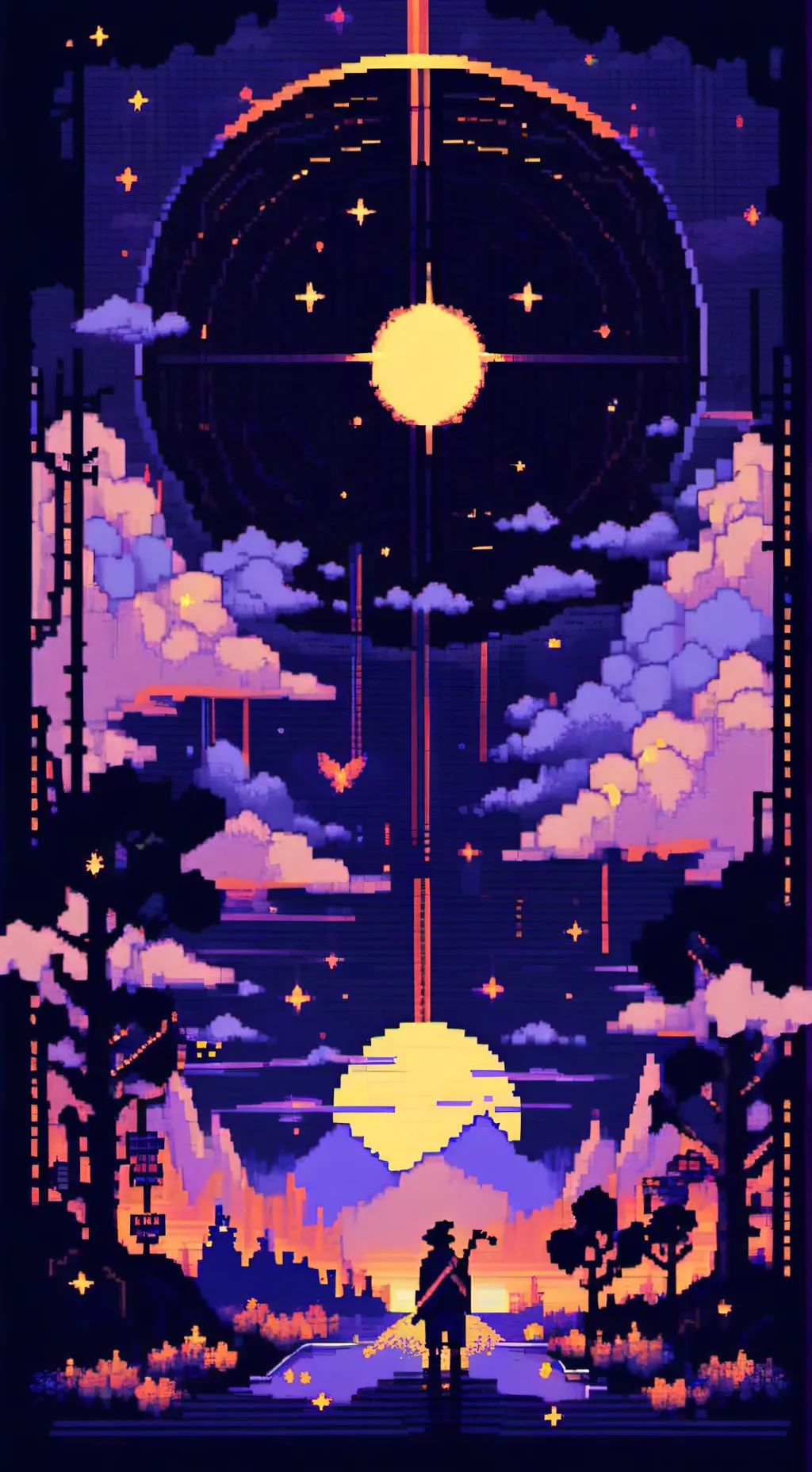 ai character: sun background