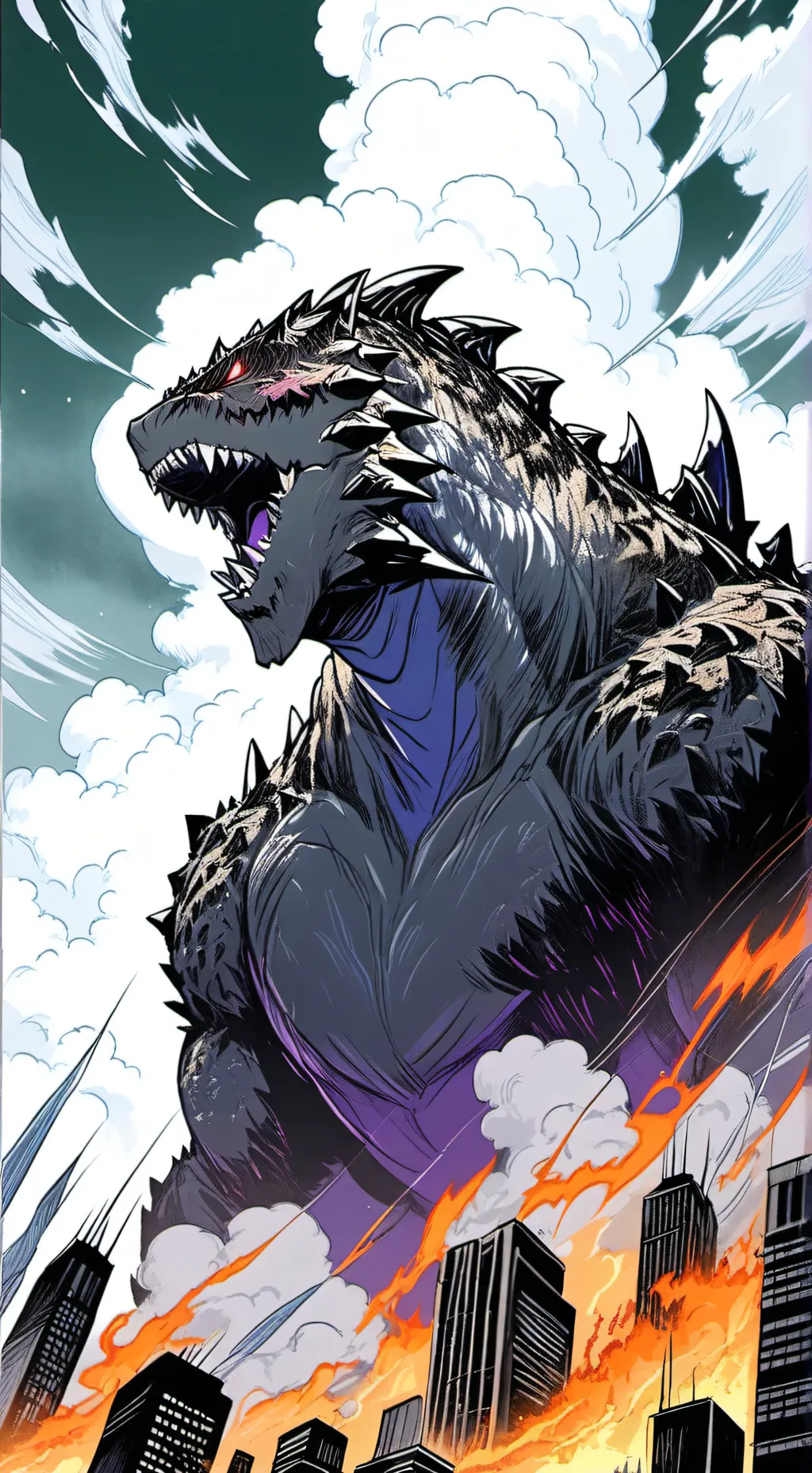 ai character: Godzilla background