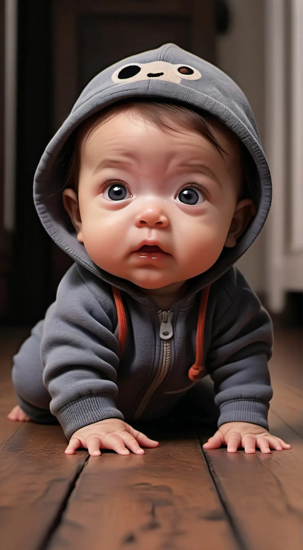 ai character: ugly baby  background