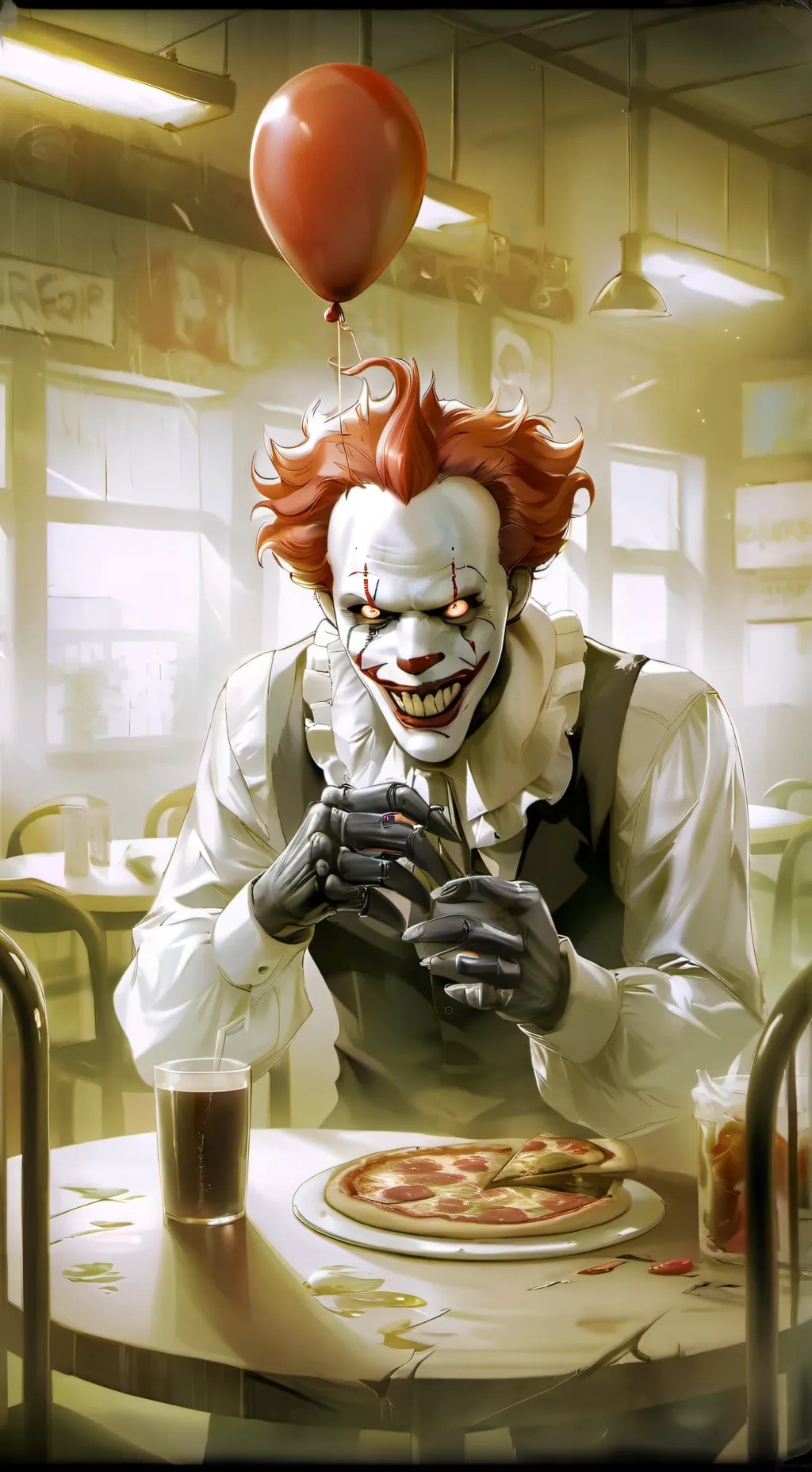 ai character: IT X FNAF background