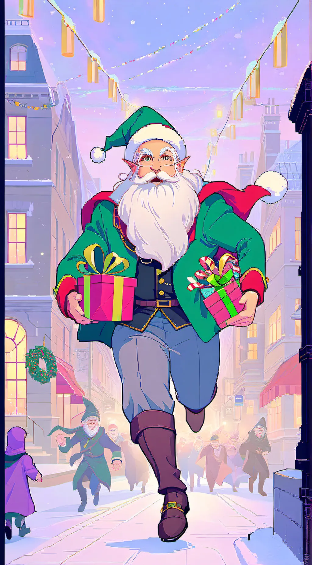 ai character: NEW YEARS COMING background