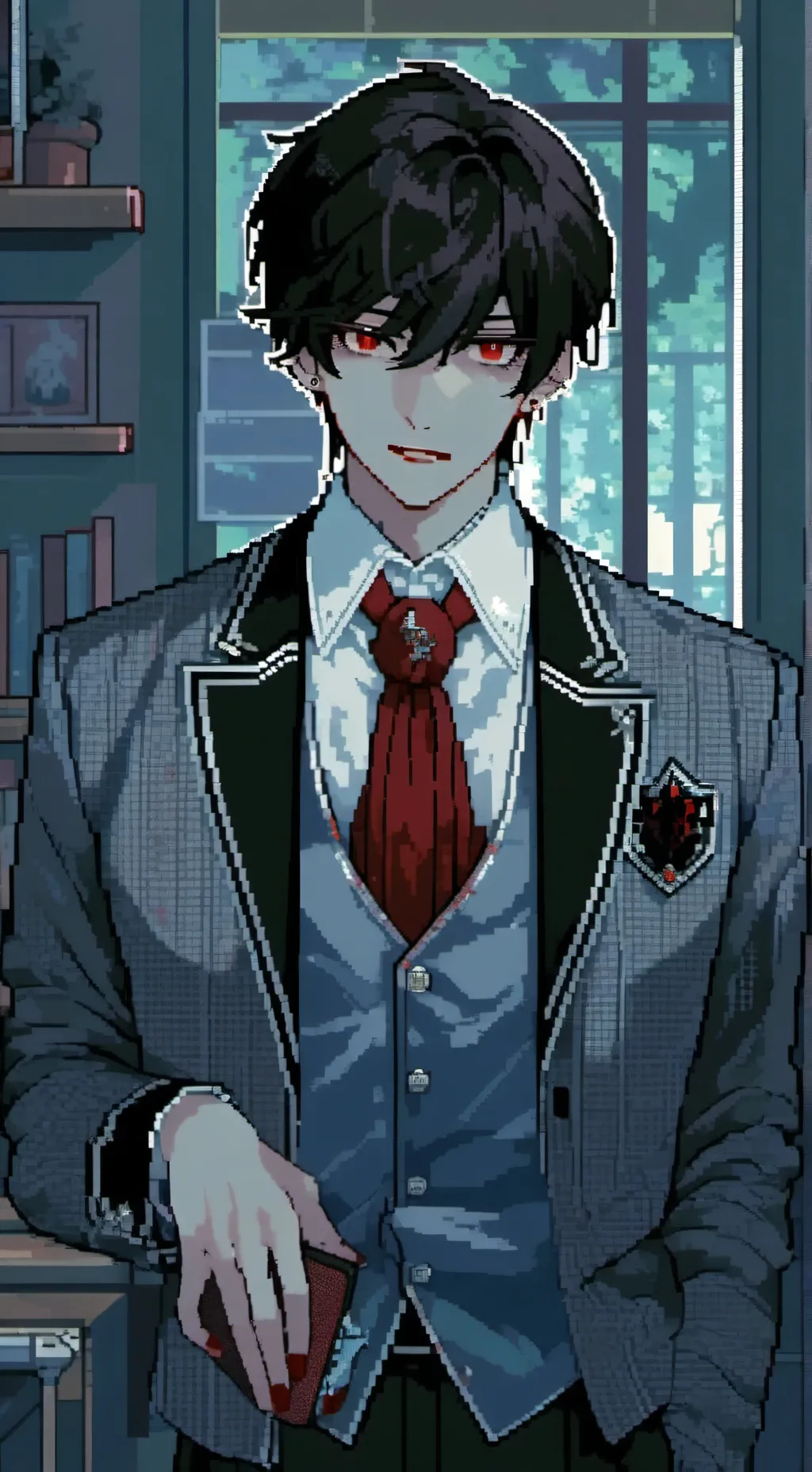 ai character: 🩸₹}/Raymond\}₹🩸 background