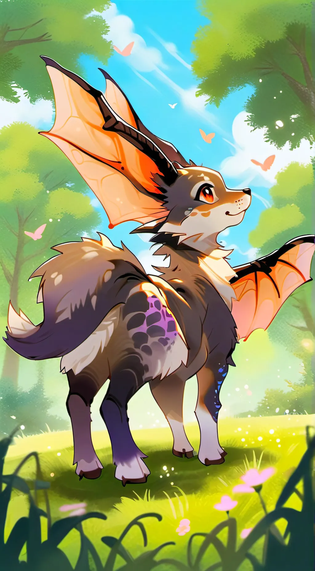 ai character: bat dragon background