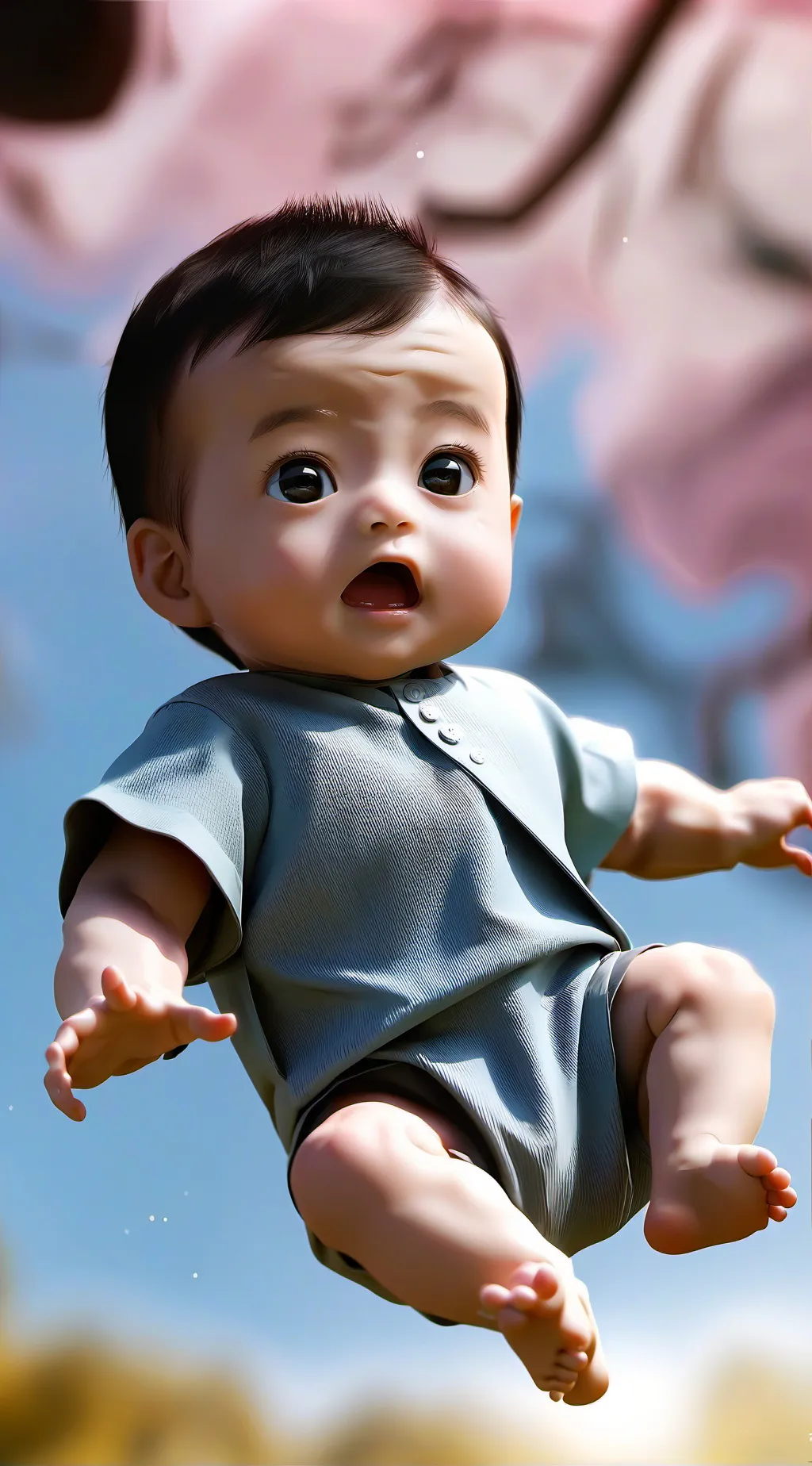 ai character: falling baby 2 background