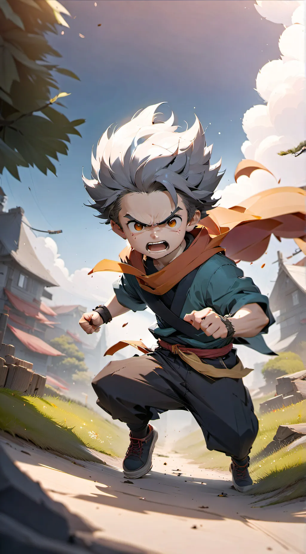 ai character: Bryson super syian background