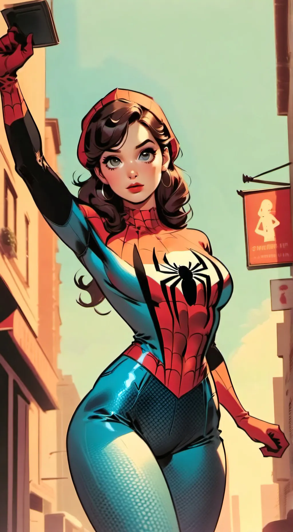 ai character: Spidy girl background